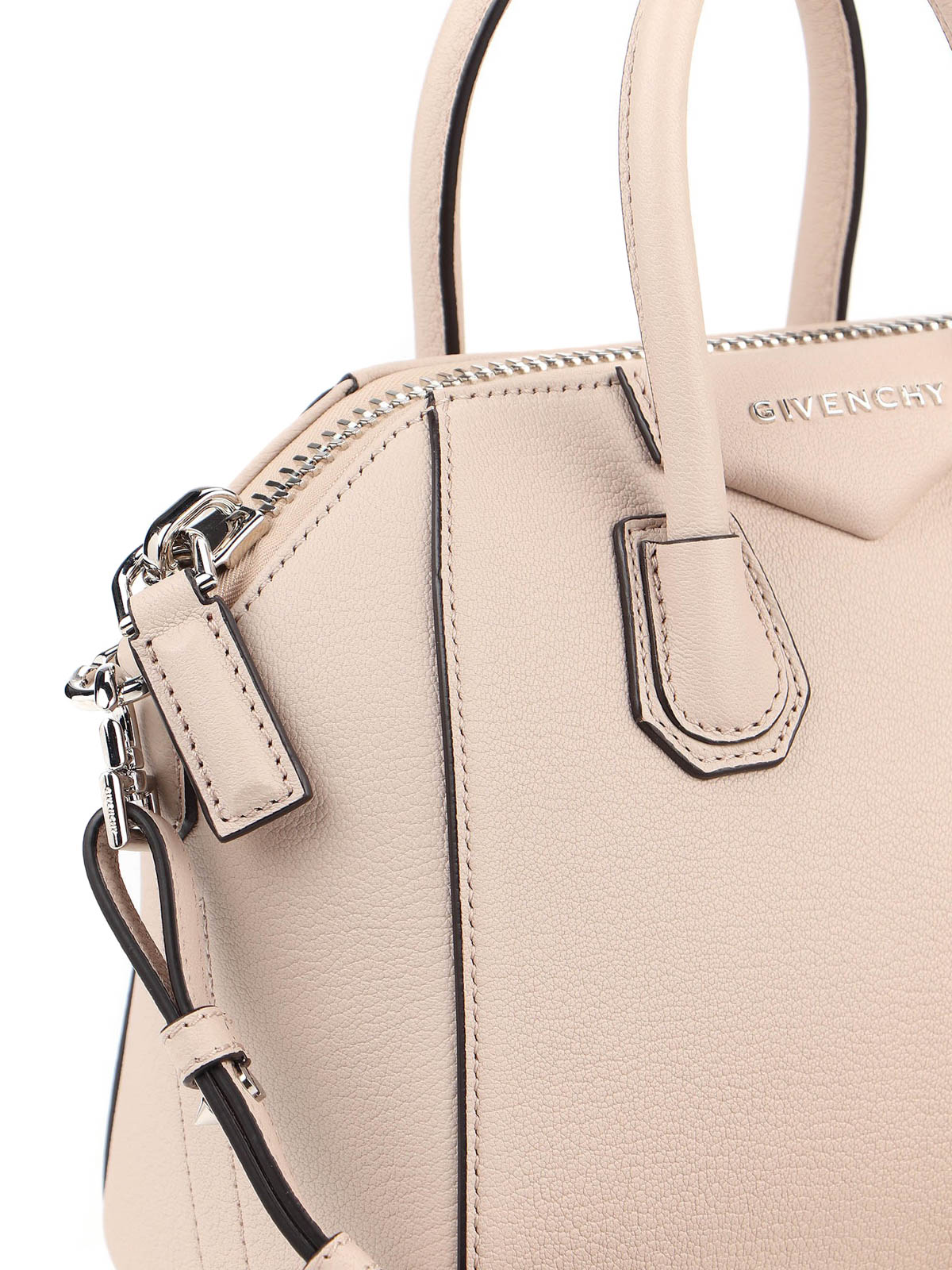 Givenchy Small Antigona Soft Bag Pearl Grey Leather Crossbody