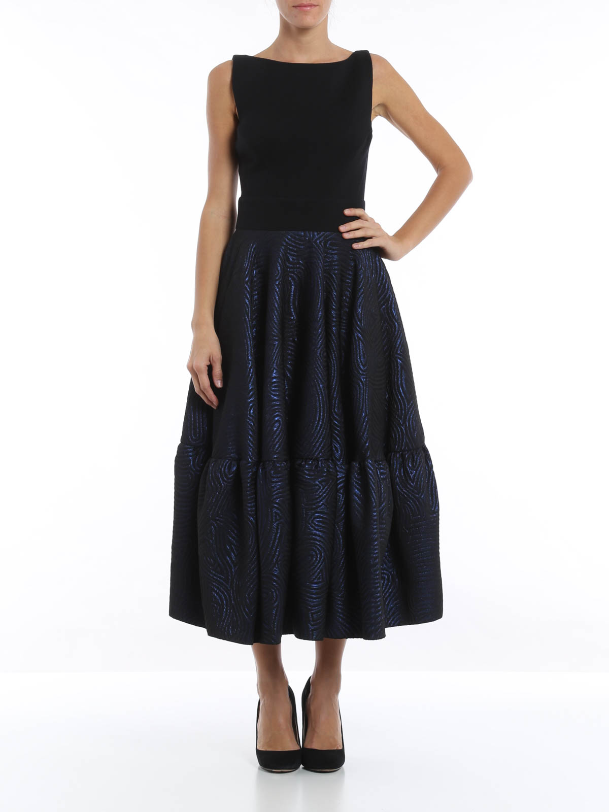 princess polly baby blue dress Antonio Berardi Printed Knee-Length Dress - Black Dresses, Clothing -  ANB24819 main image 1