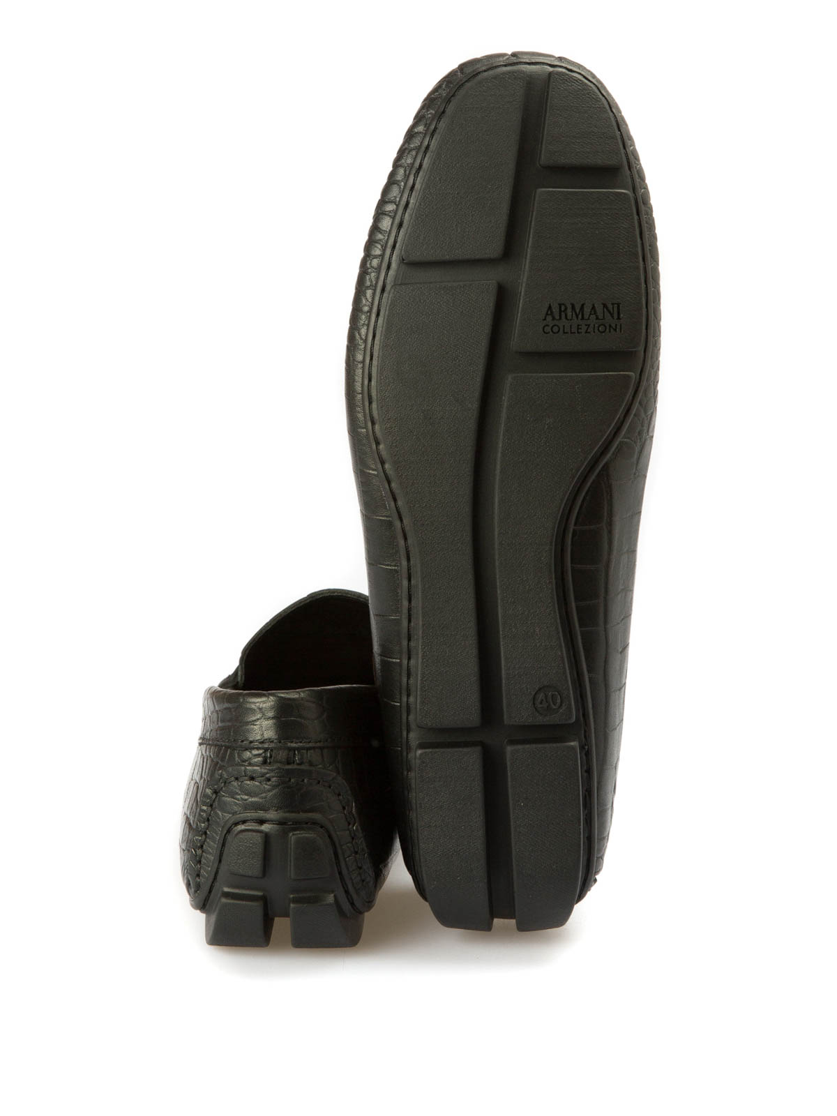 Armani Collezioni Croco print leather loafers|X6B008XC91900002 display picture 3