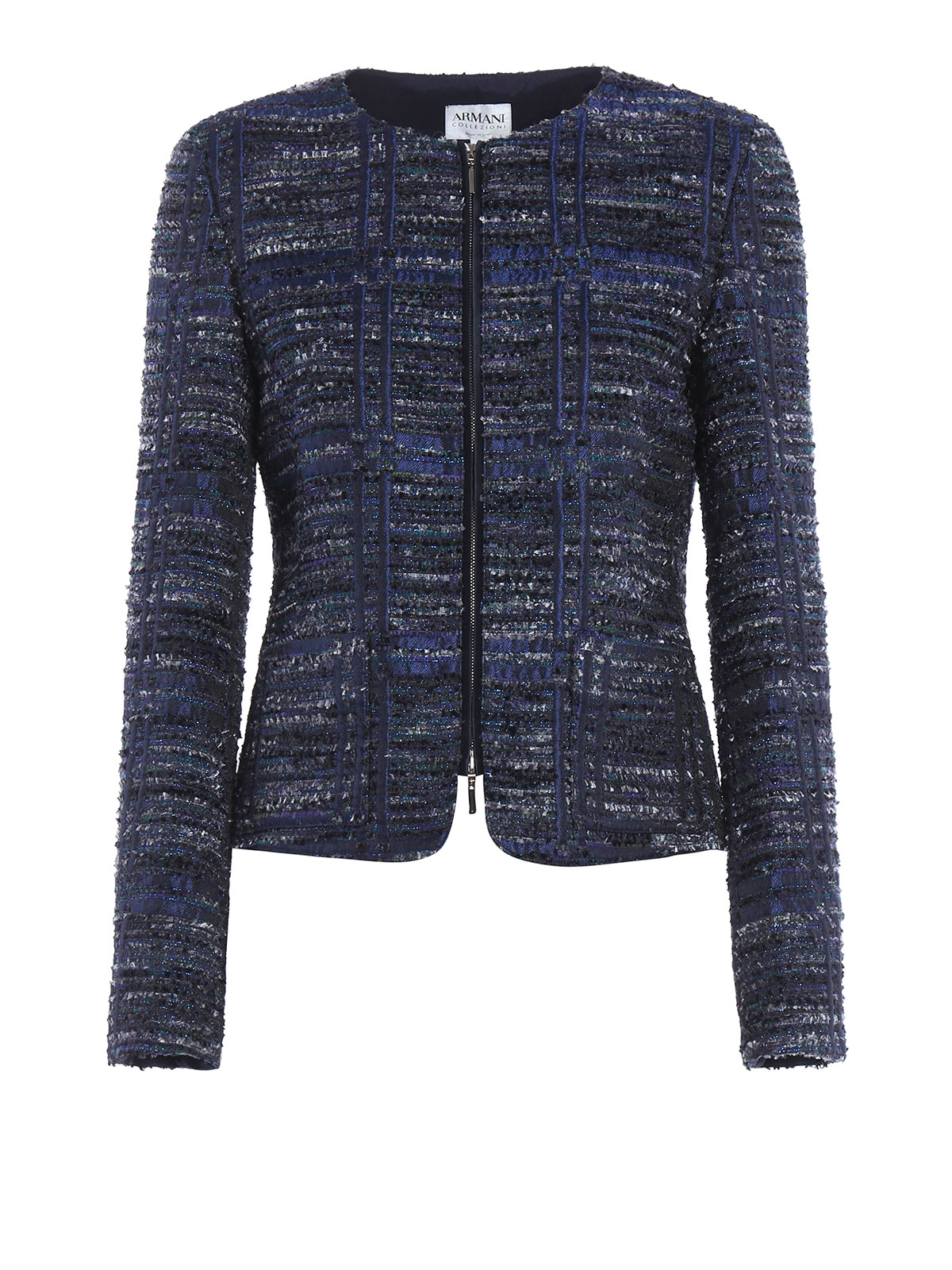 Armani Collezioni Bouclé wool blend jacket - Blue|UMG35TUM112019