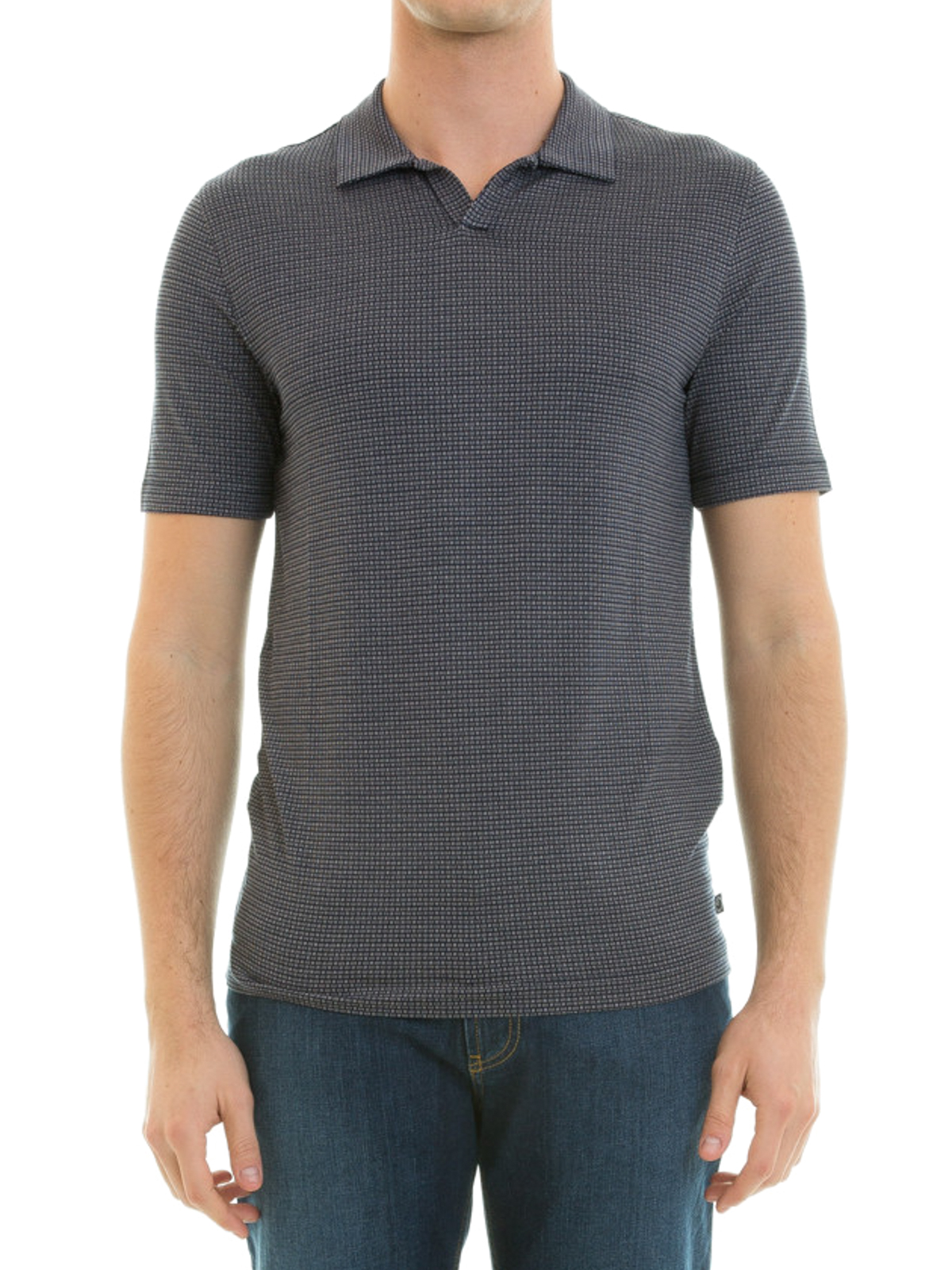 Armani Collezioni Patterned-knit polo shirt