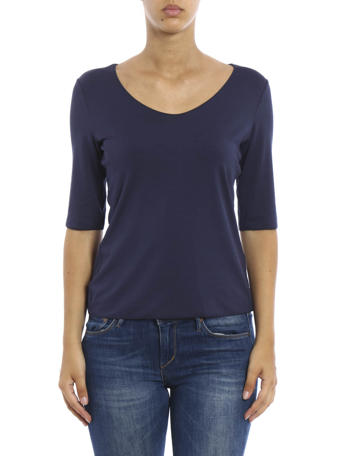 Armani Collezioni T Shirt Bleu Pour Femme Bleu 6XMM51MJ85Z913