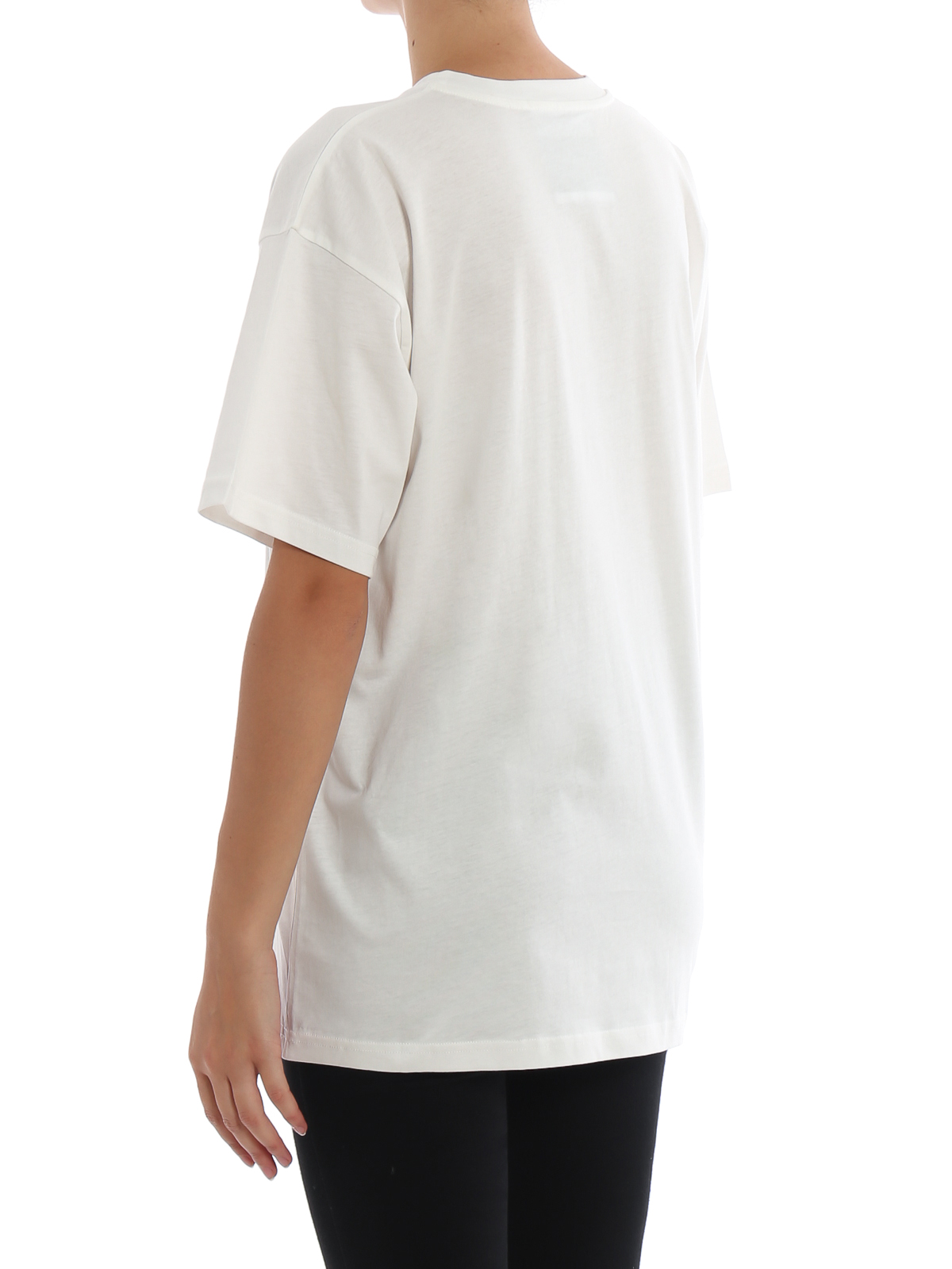 Moschino Army Label oversize white cotton Tee - White
