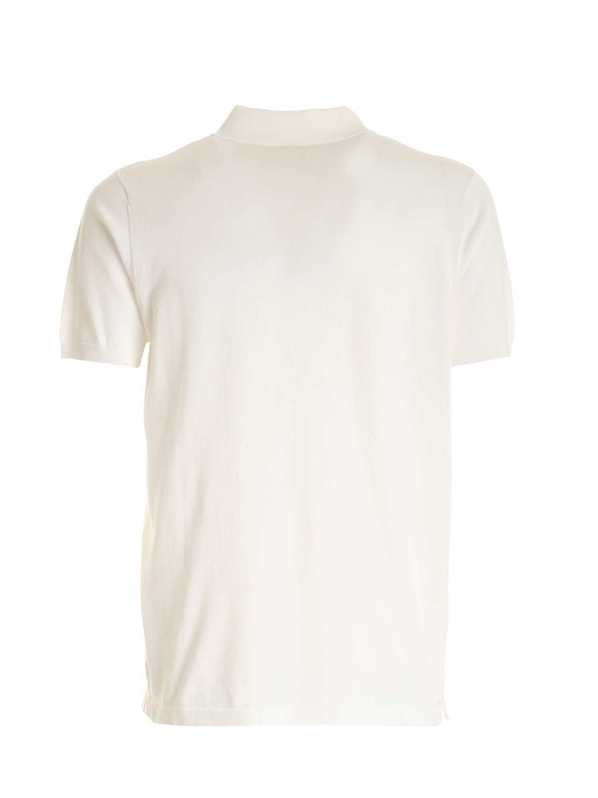 Shop Aspesi Three-button Polo Shirt In White In Blanco