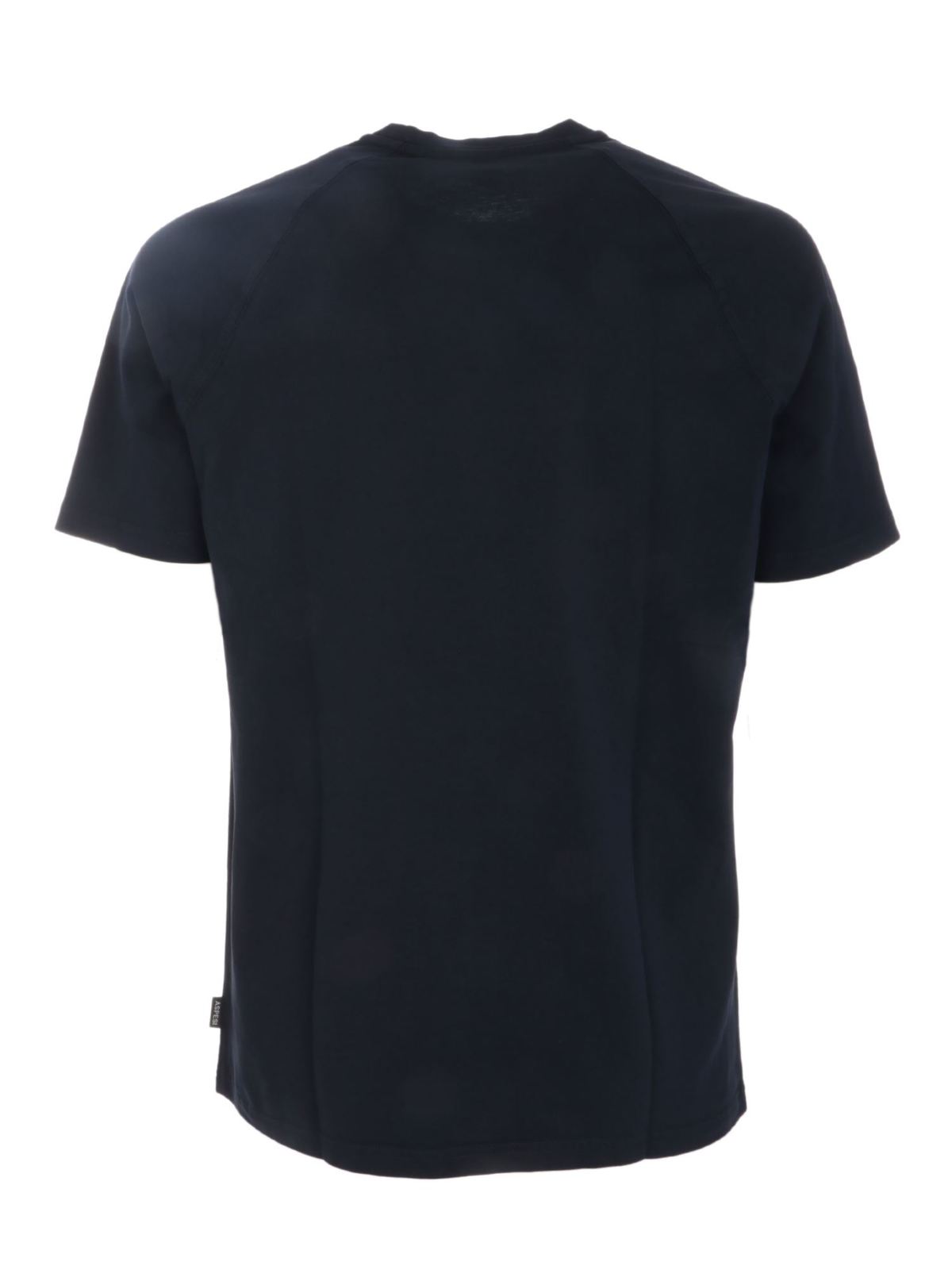 Shop Aspesi Plain Colour Blue T-shirt