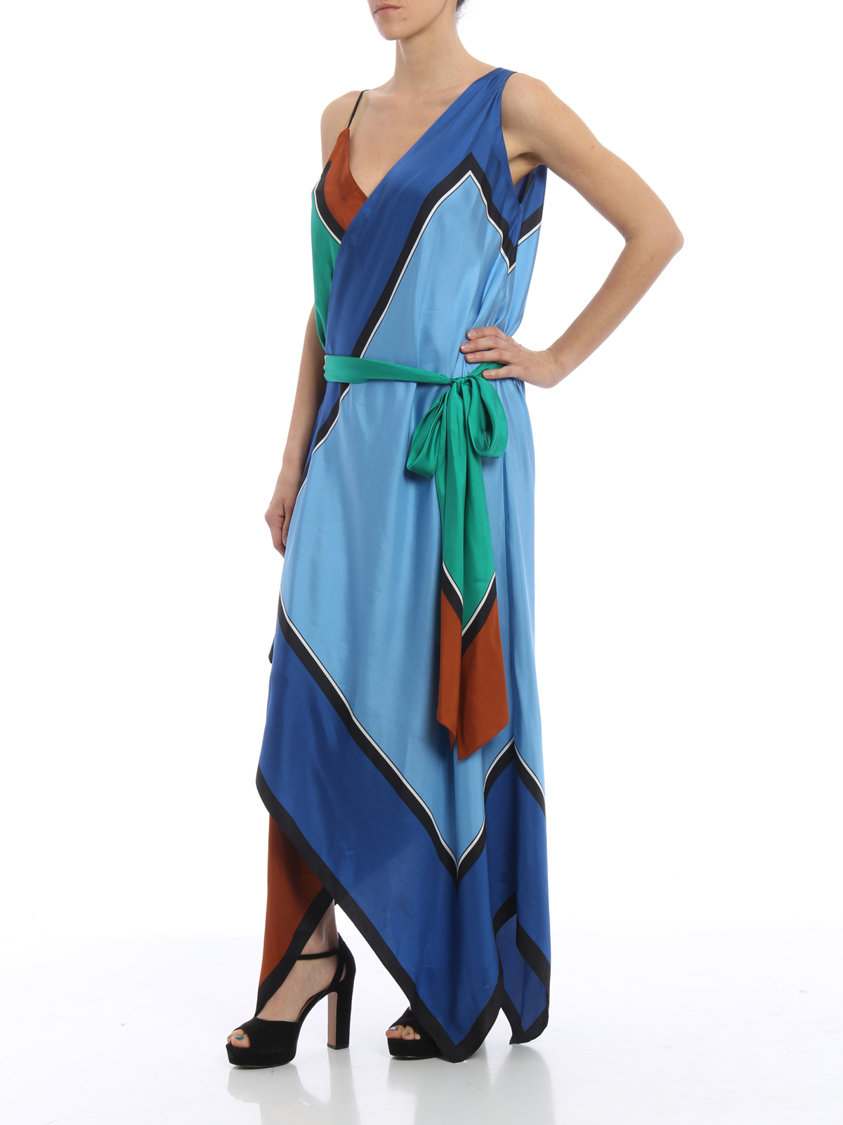 Diane Von Furstenberg Asymmetric silk dress - Blue|10155ALTBA