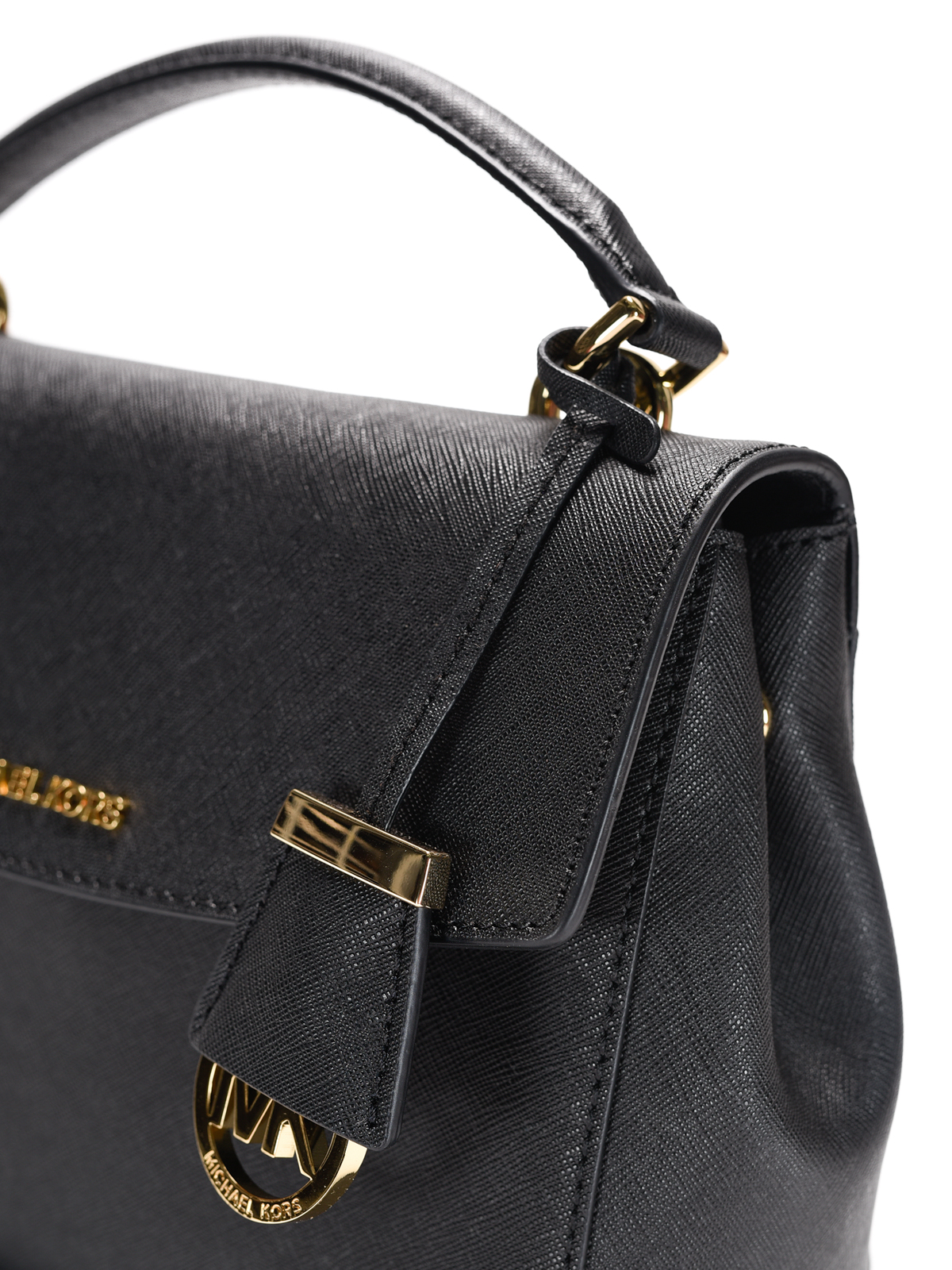 Michael Kors Ava Small Top Handle Leather Satchel with Black Bow