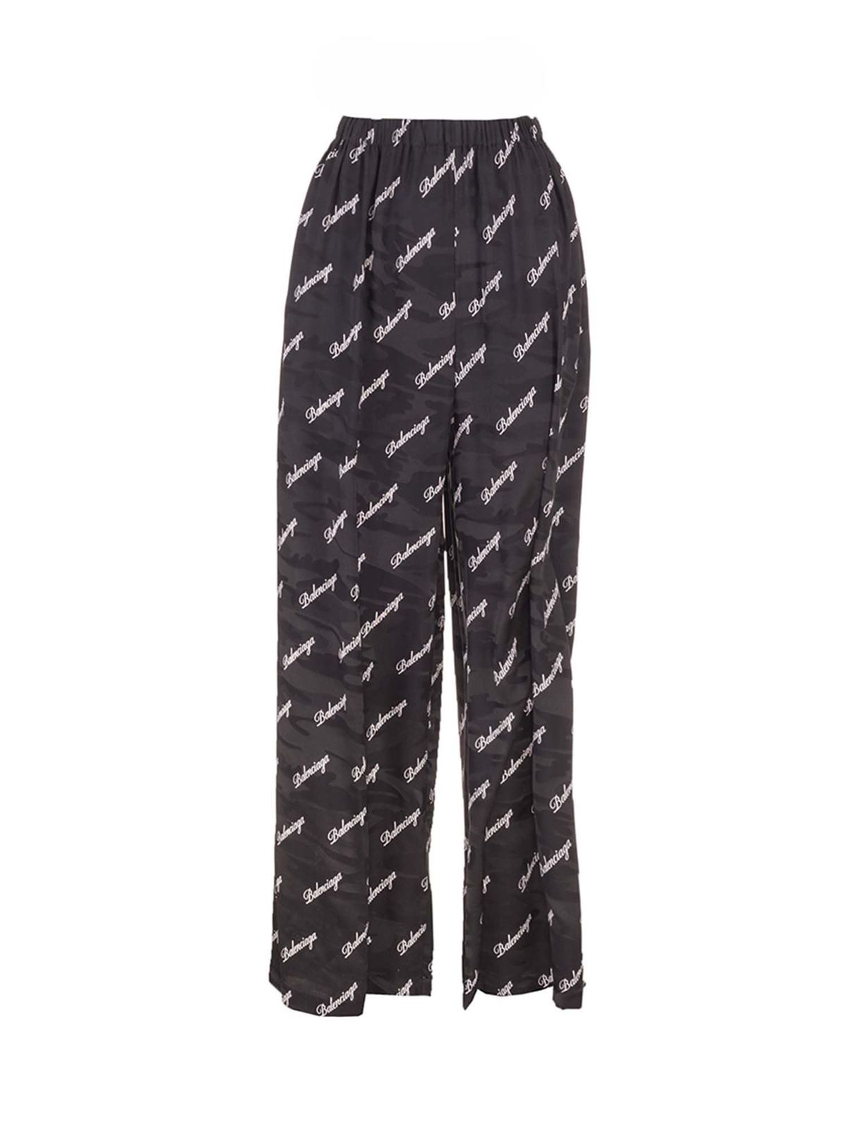 【BALENCIAGA】Viscose Palazzo Pant ブラック Balenciaga Oversize Worn-out Pants - Black | Garmentory