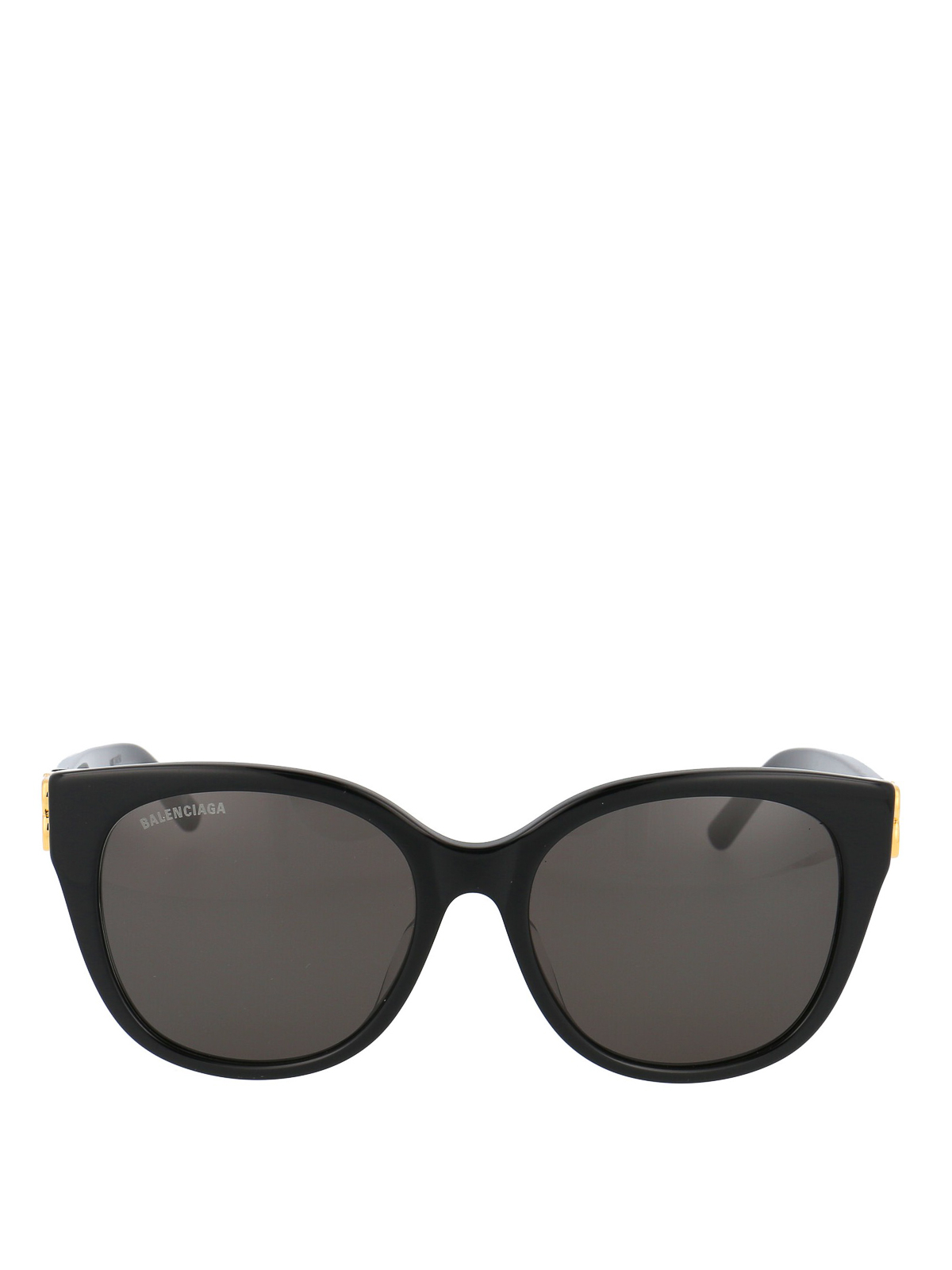 Shop Balenciaga Acetate Sunglasses With Golden Monogram In Black