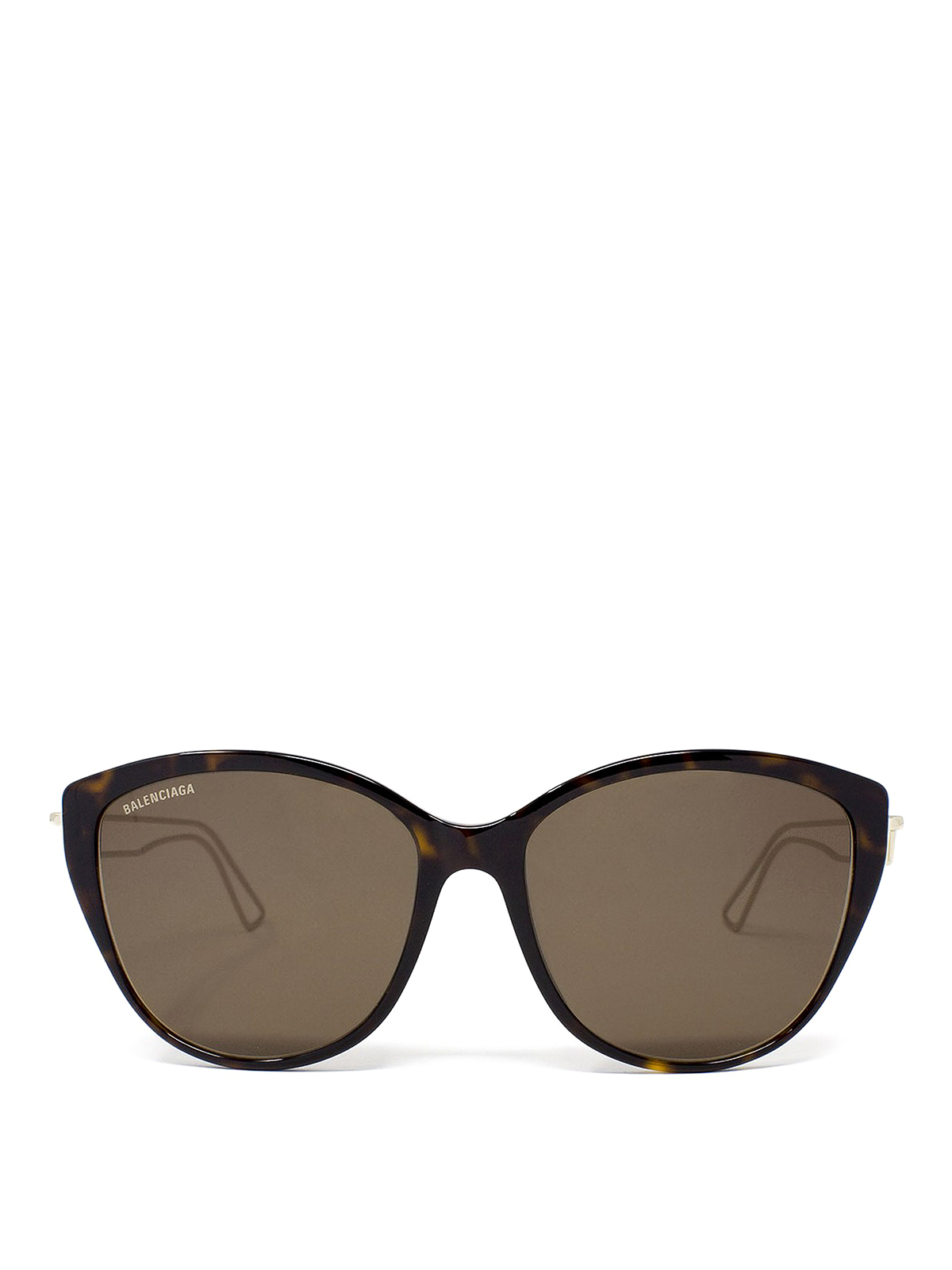 Balenciaga Tortoiseshell Cat-Eye Sunglasses - Brown/Black Balenciaga Tortoiseshell Effect Acetate Frame Rectangular  main image 4