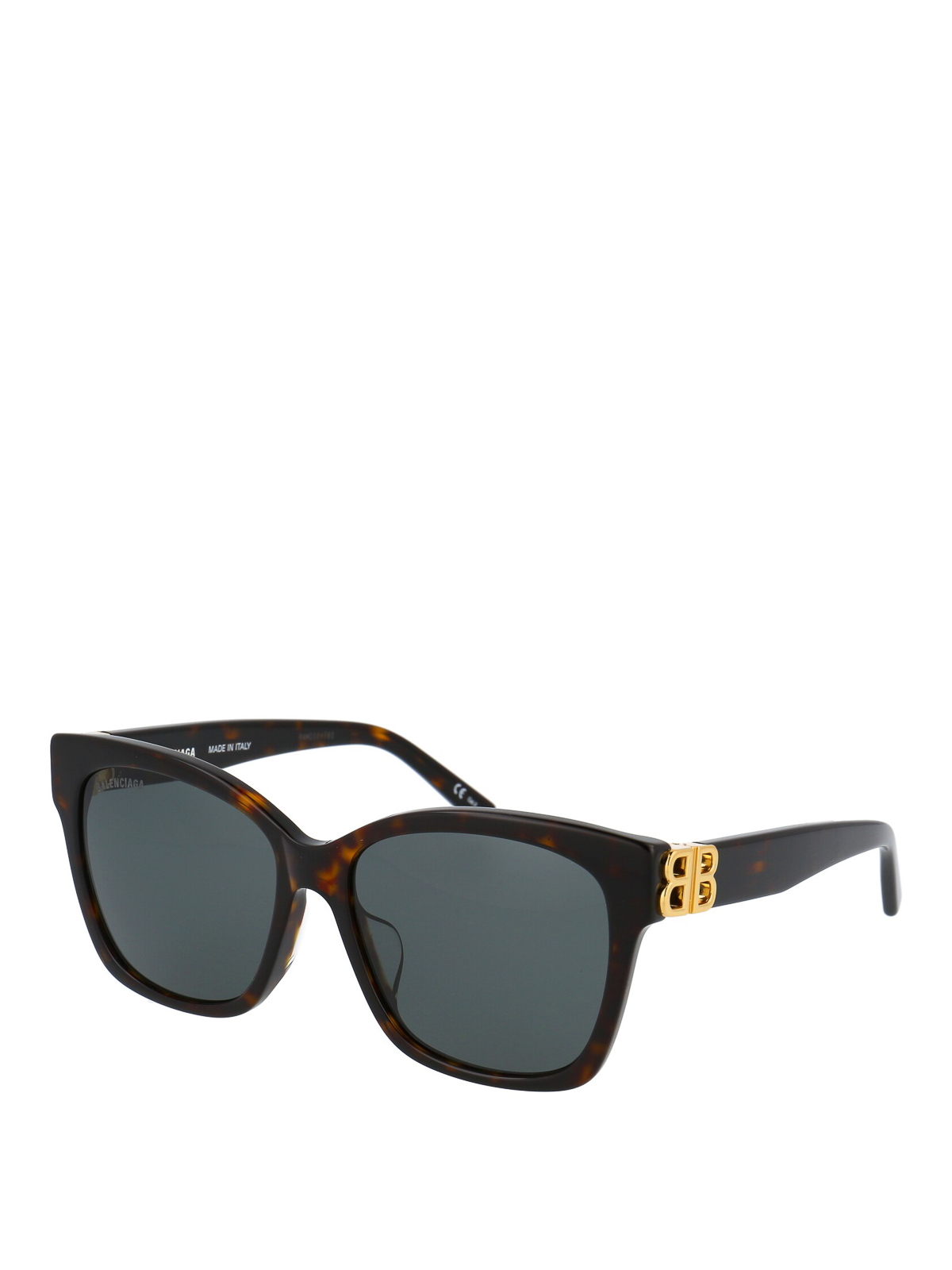 Balenciaga Acetate Sunglasses With Golden Monogram In Brown