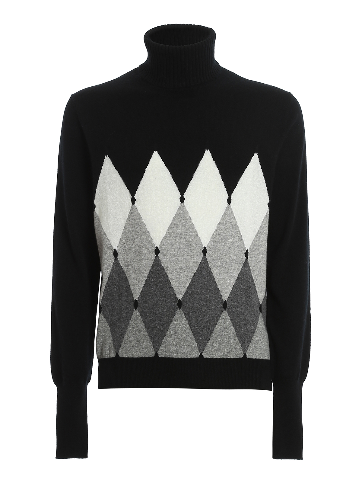Ballantyne Argyle cashmere sweater Black Men R2P01012KA895503