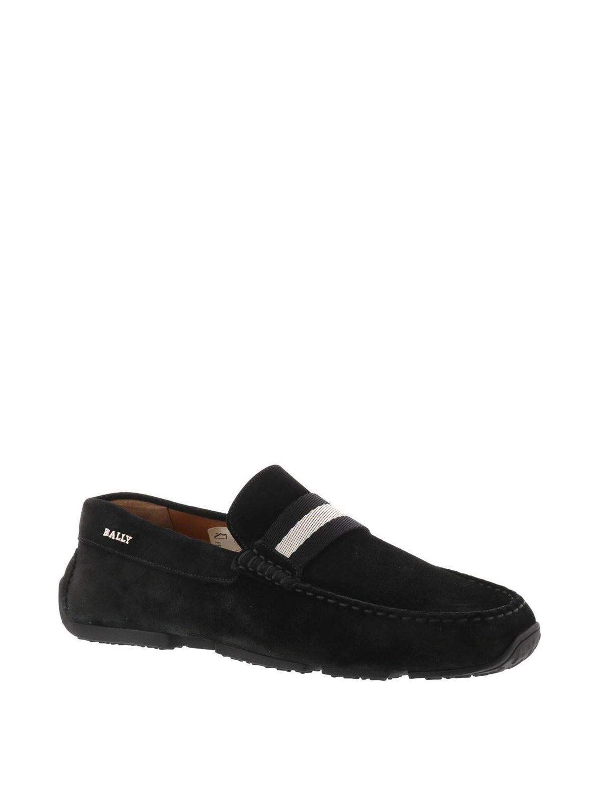 BALLY black suede square toe loafers with white band - Men\'s‎ Size 10 Bally  main image 2