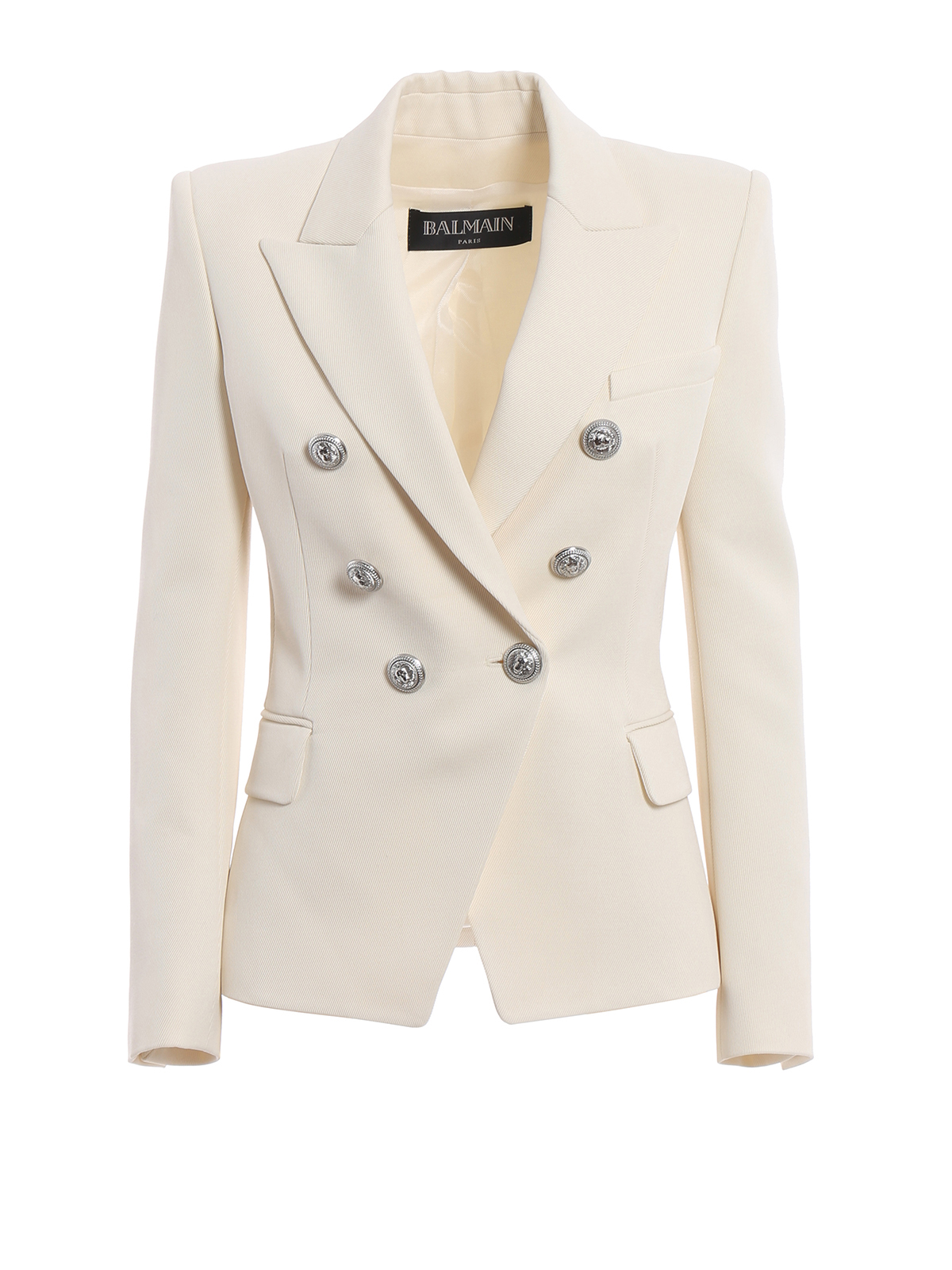 Balmain Twill fitted blazer White Women 127212170LC0001