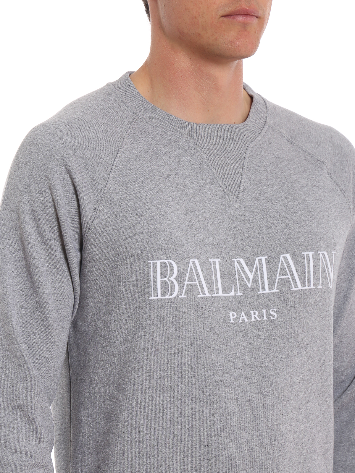 Sweatshirts & Balmain - Balmain logo melange sweatshirt - RH11679I0529AA