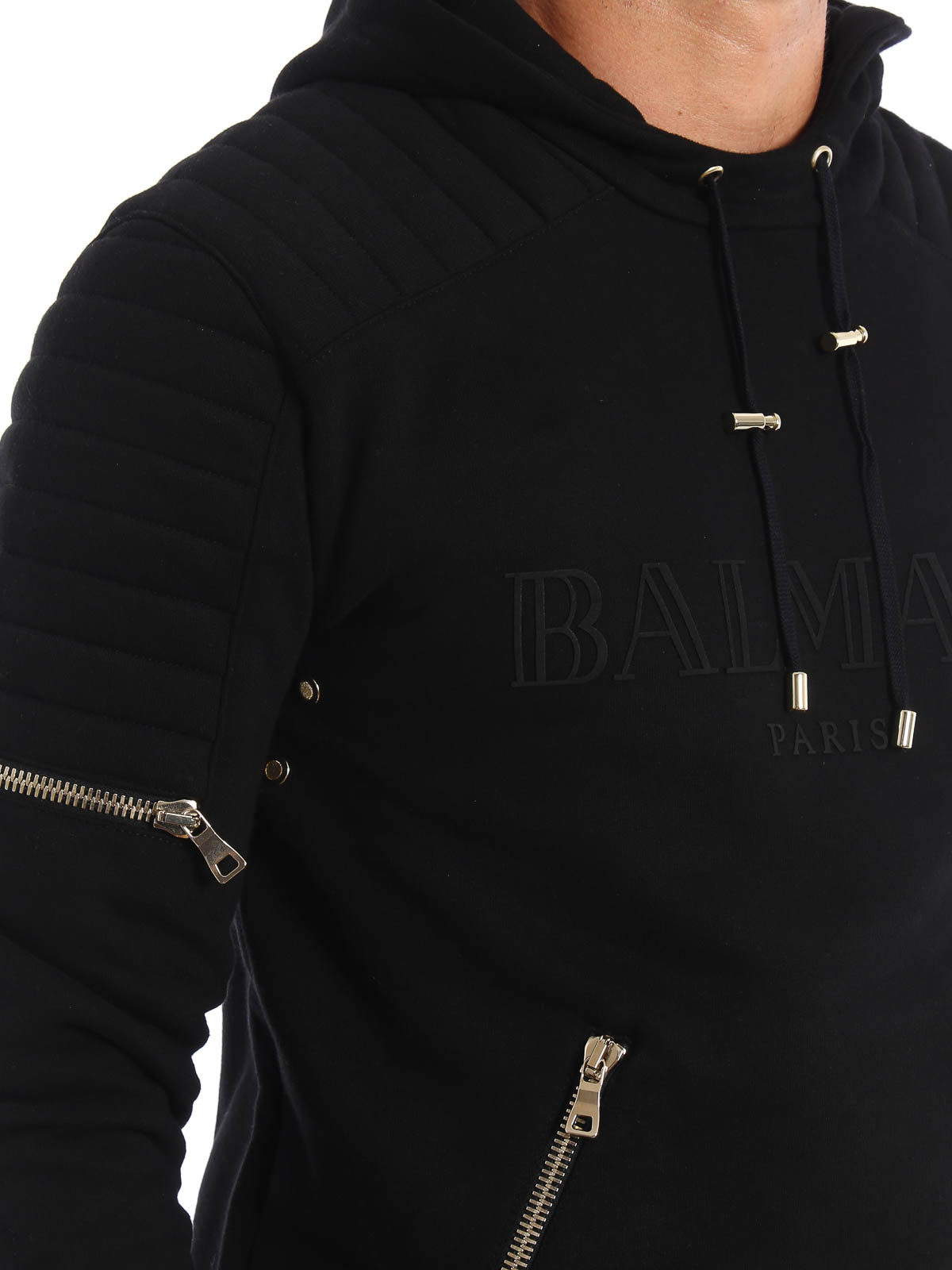 Gym velsignelse Flyselskaber Sweatshirts & Sweaters Balmain - Biker-style sweatshirt - W6HJ612D552176