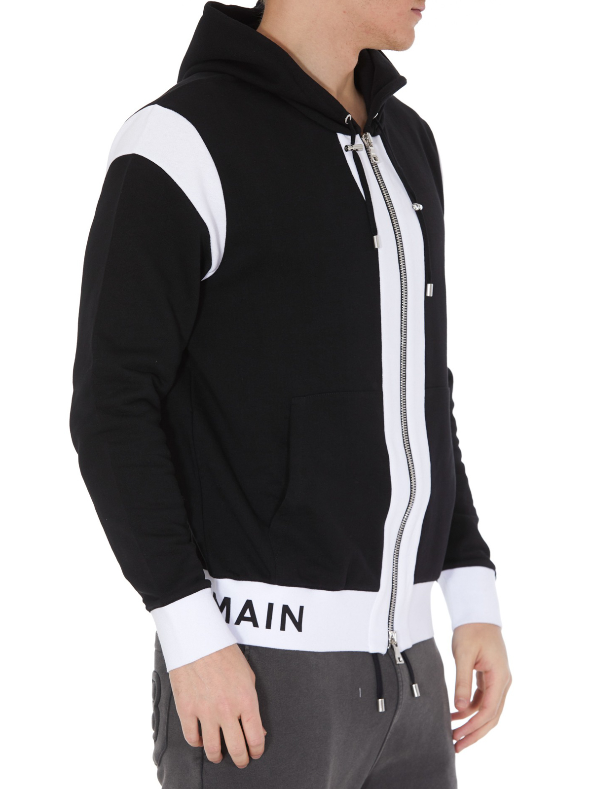 BALMAIN ZIP-UP SWEATSHIRT