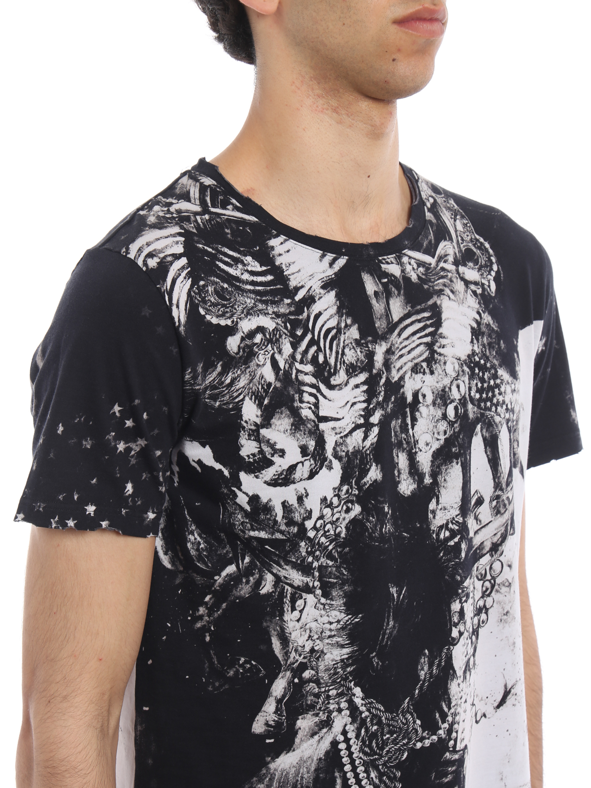 Balmain Horse print cotton T-shirt - Black - Men|S8H8601I087181