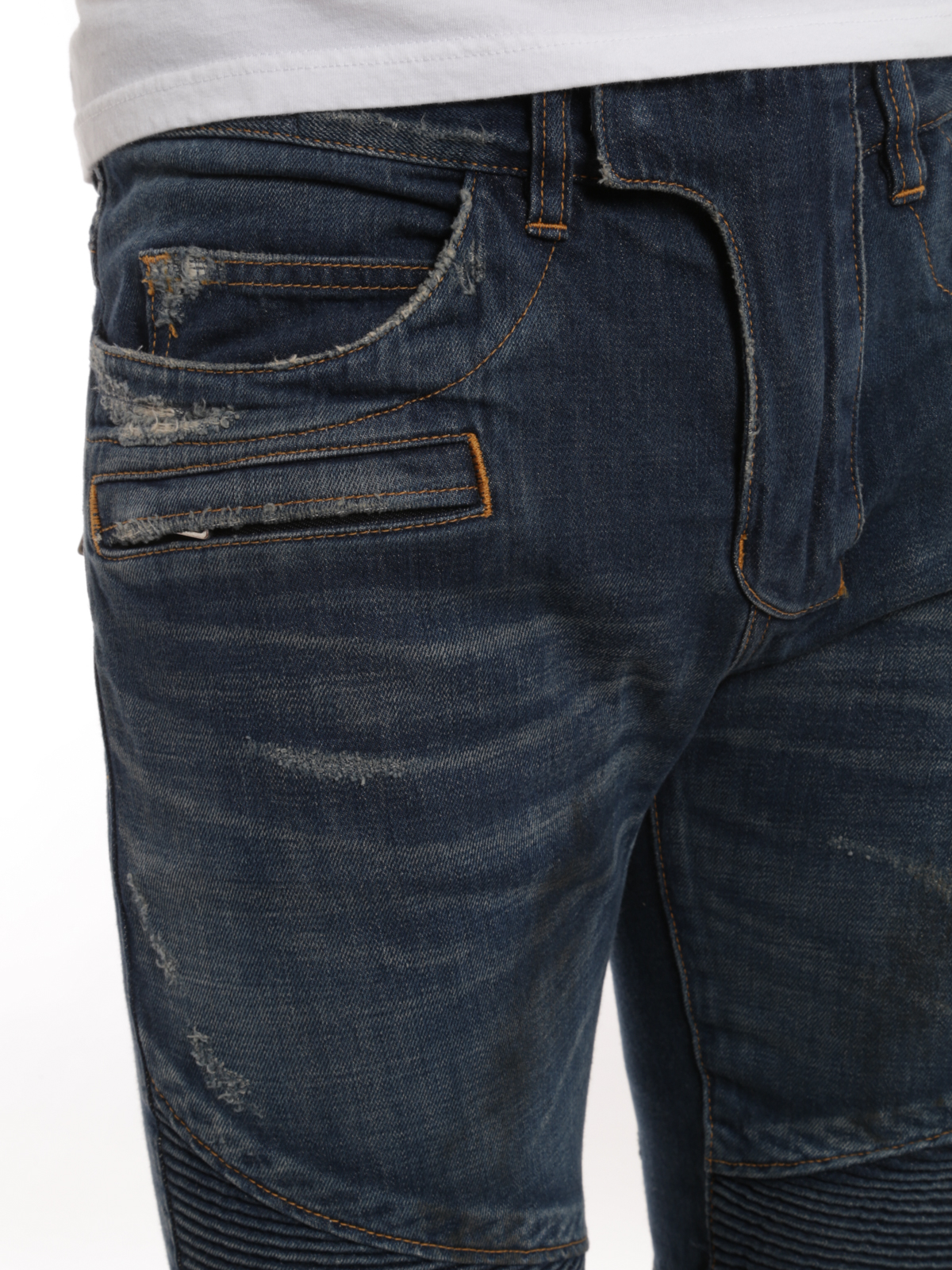 Straight leg Balmain - Motocross style jeans - W5HT503D210D154