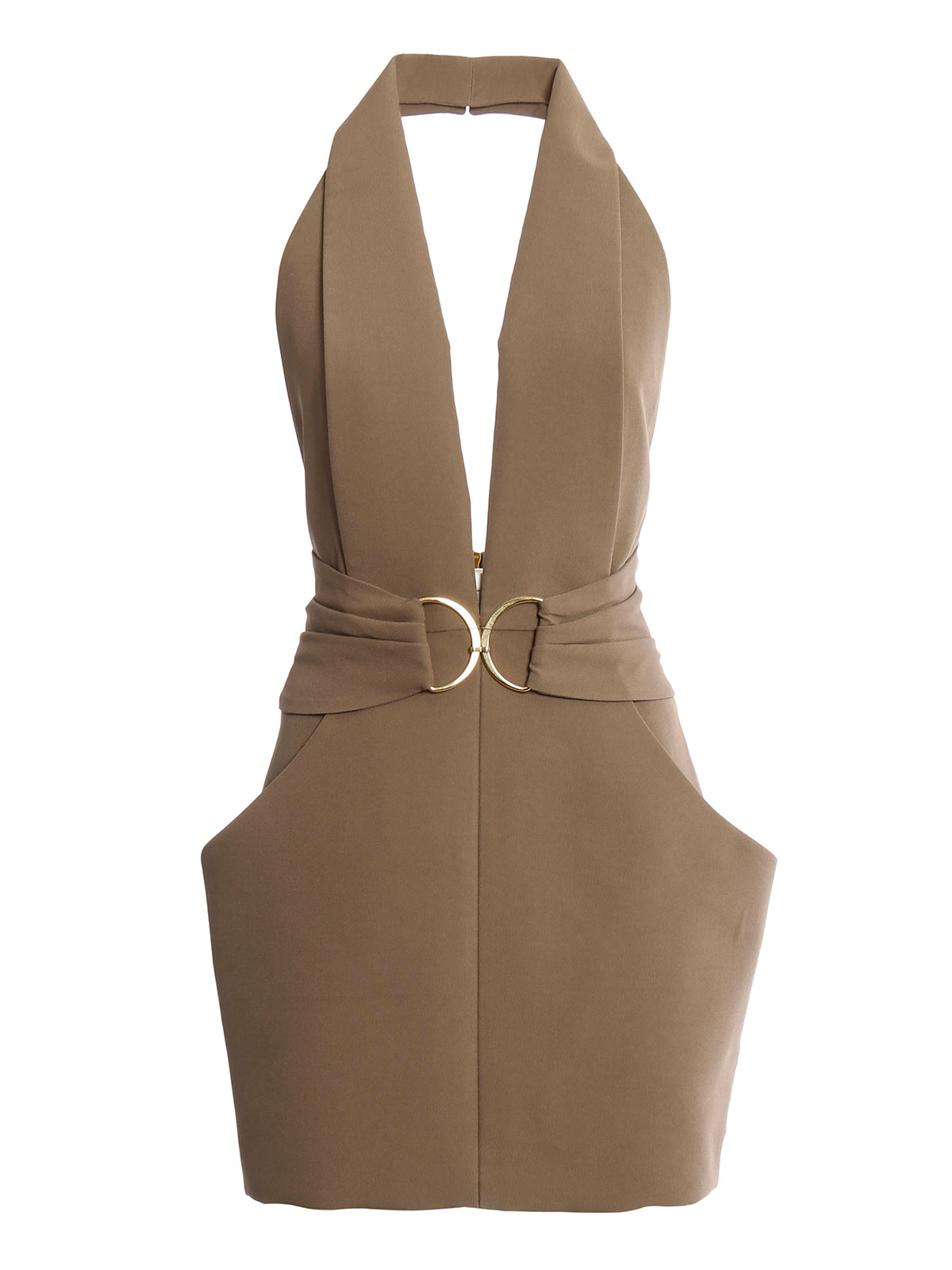 Balmain Nude back crepe dress - Beige - Women|3956143DC3909