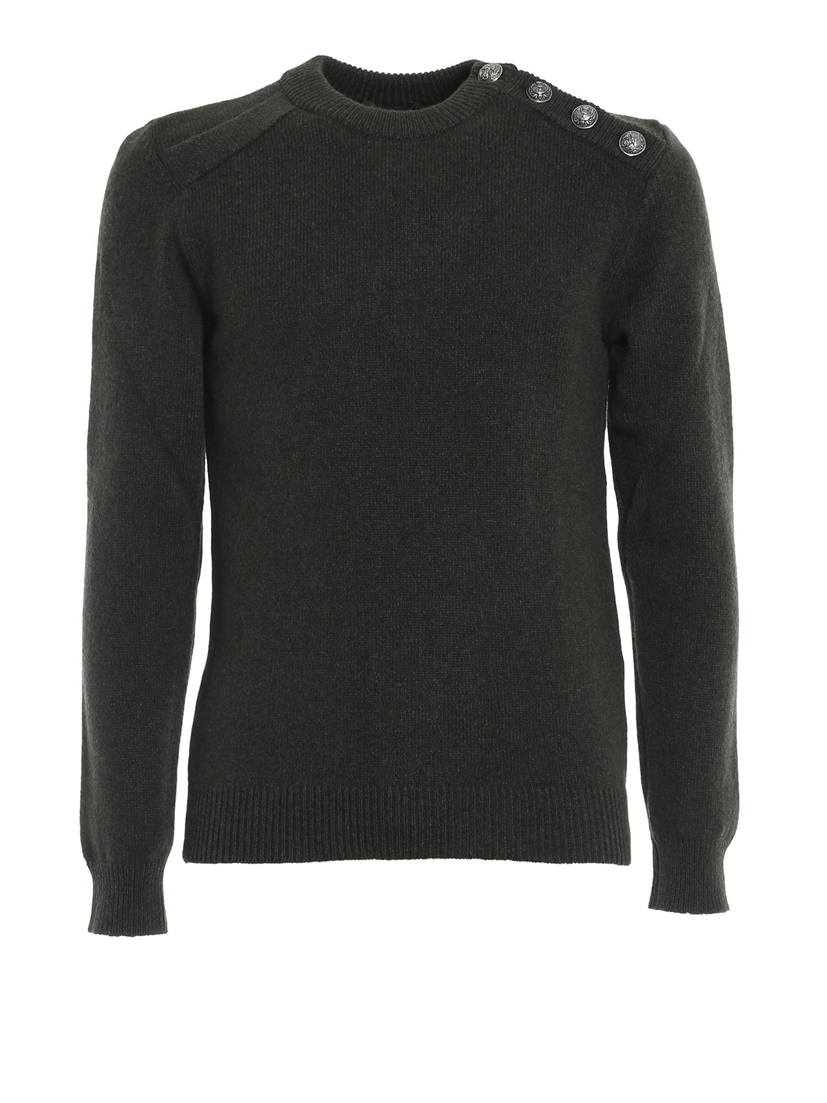 Balmain Sweater with buttons - Green - Men|W5HM654C327GREEN140