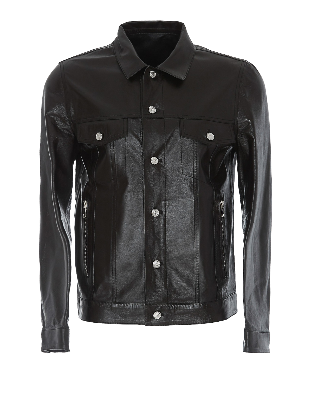 snorkel leje Mug Leather jacket Balmain - Balmain signature print leather jacket -  RH18331L0210PA