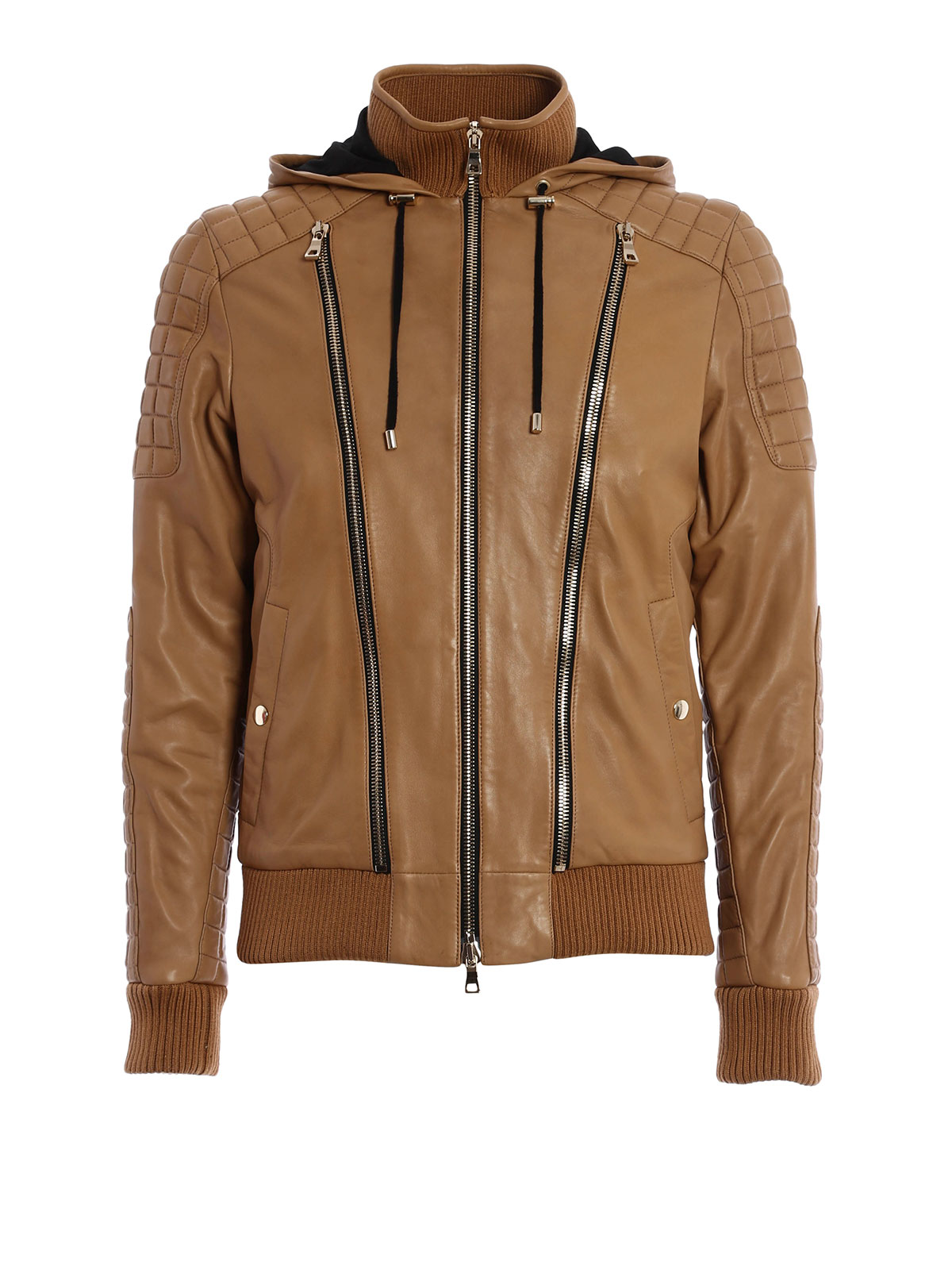 Leather Balmain - lamb bomber jacket - S6HC895D399161