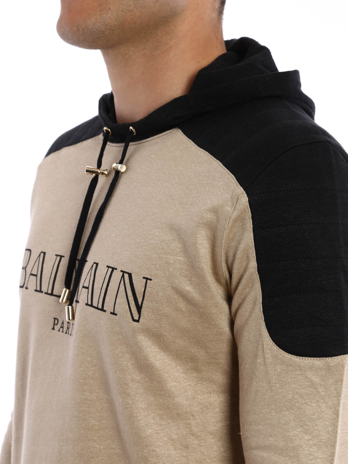 eftertiden halskæde Svane Sweatshirts & Sweaters Balmain - Linen and cotton long hoodie -  S6HJ612C223107