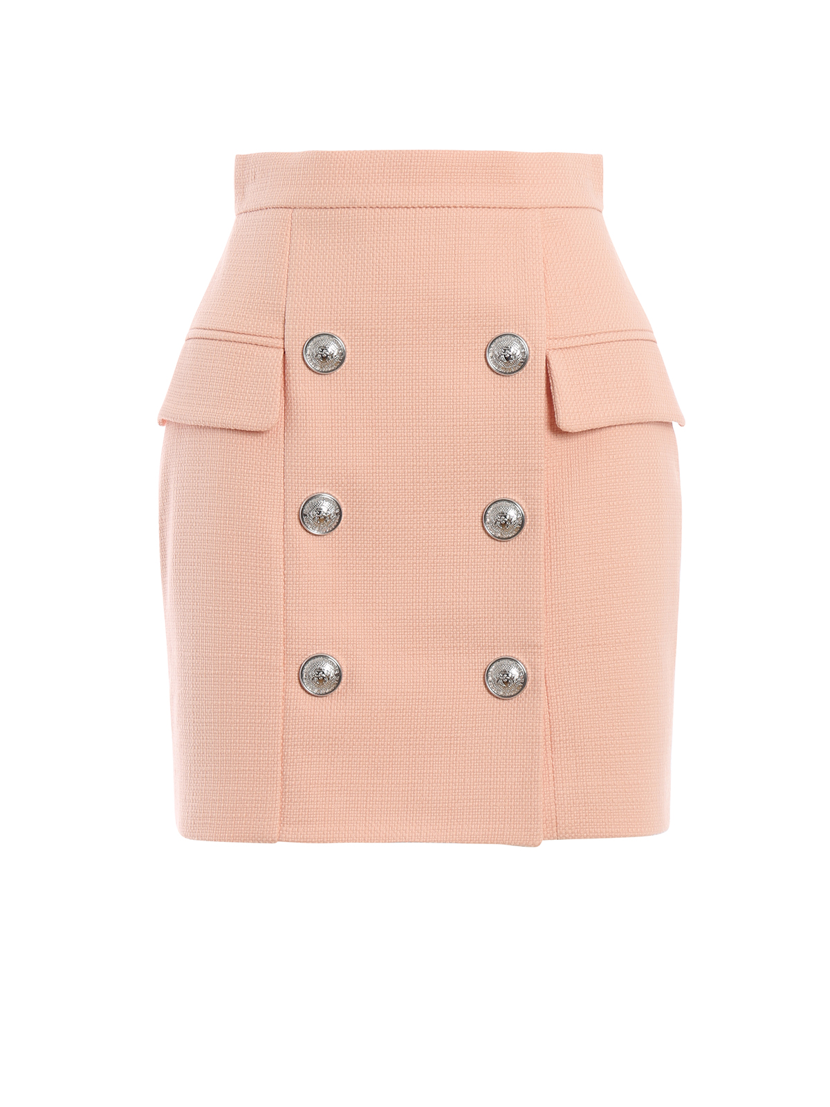 Balmain Pink Button Miniskirt