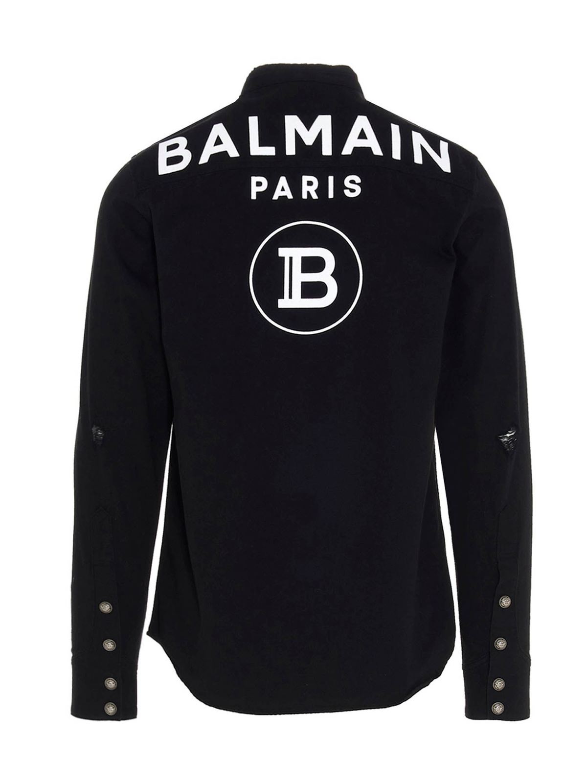 Shirts Balmain - Logo shirt in black - UH12326Z0610PA