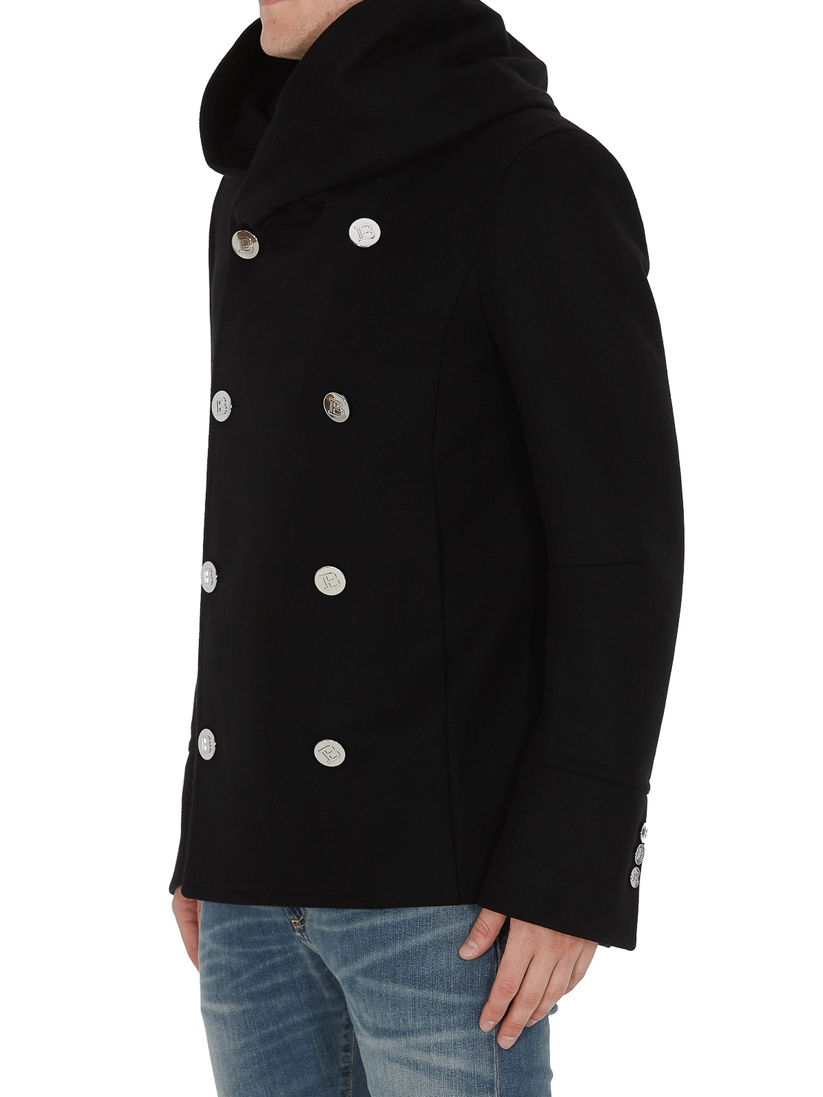 Short coats Balmain - Wool peacoat - UH18420W0650PA
