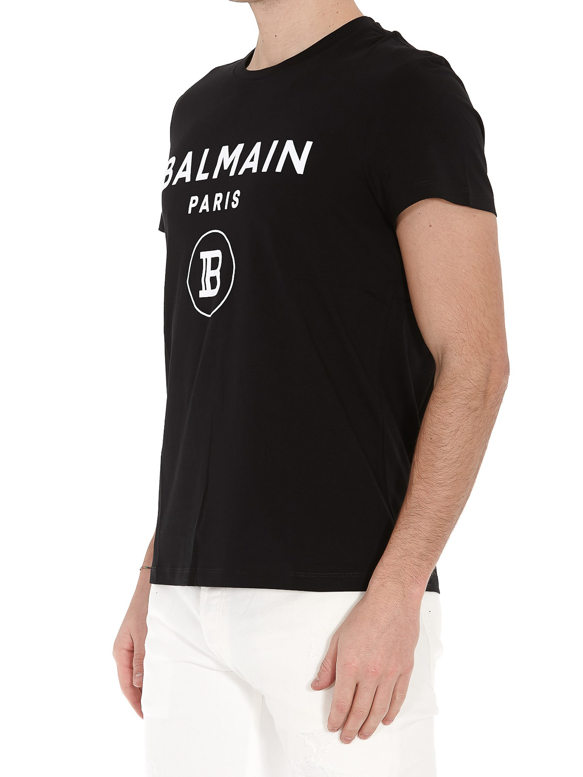 - Balmain Paris logo black T-shirt - TH11601I2450PA