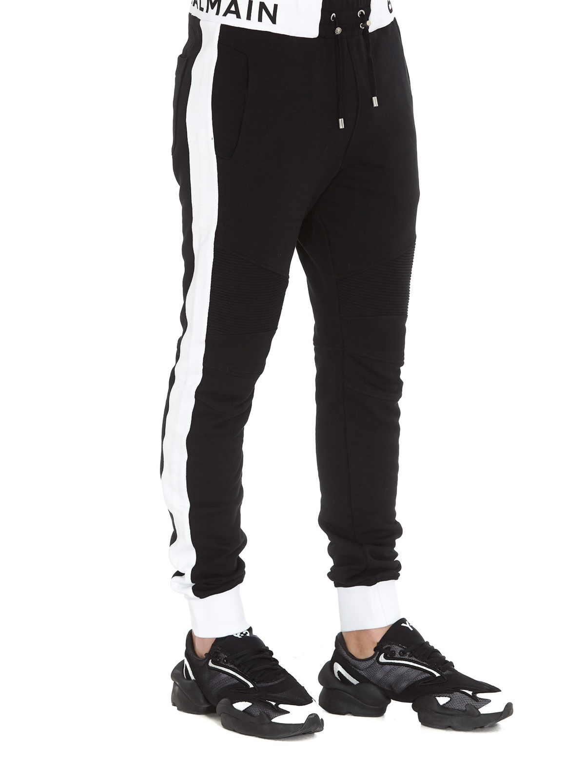 bottoms - Black and white logo jogging pants - TH05786I2680PA