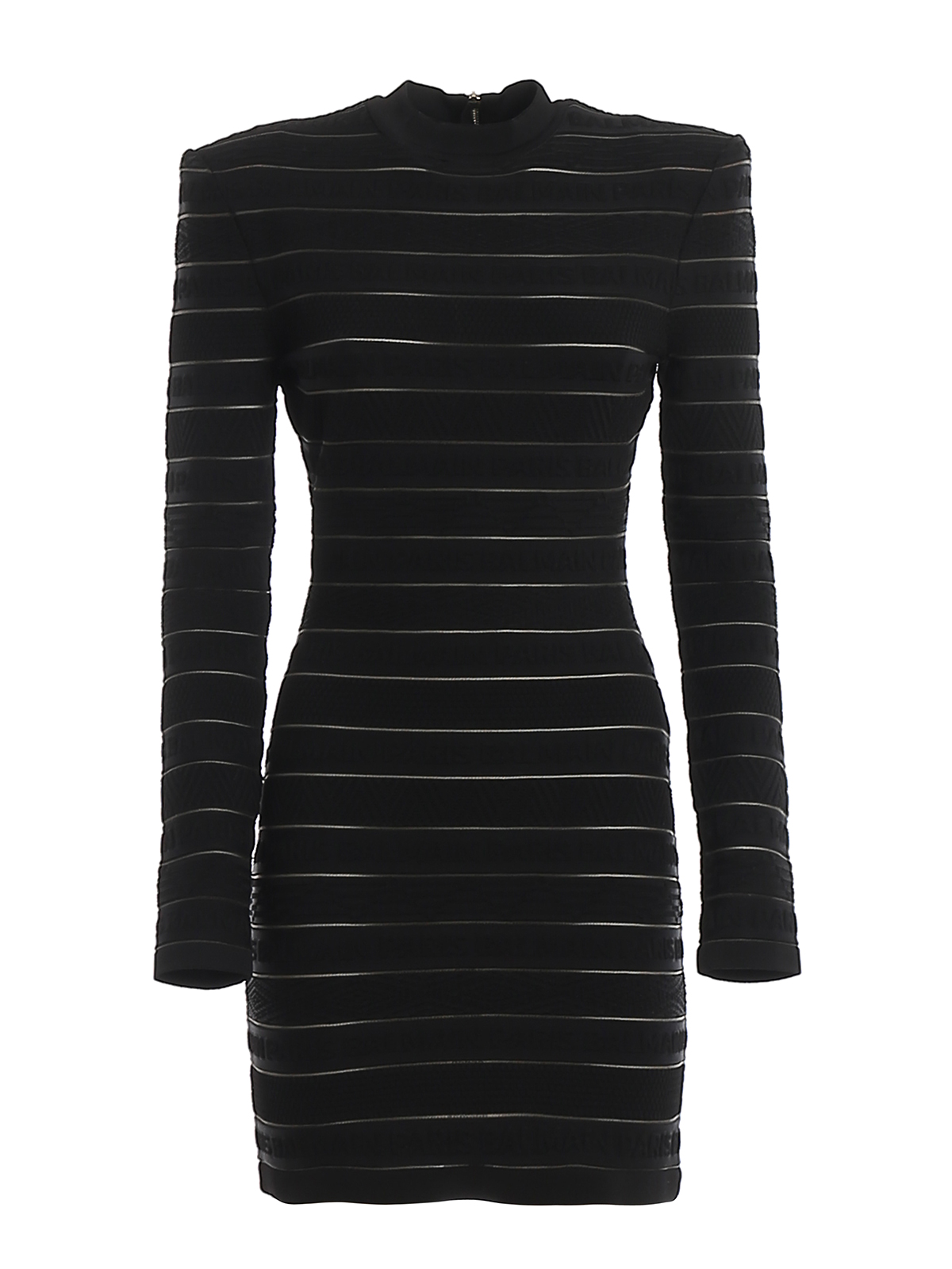 Balmain Logo stripe knitted dress - Black - Women|TF16202K0310PA Balmain Logo stripe knitted dress - Black - Women|TF16202K0310PA