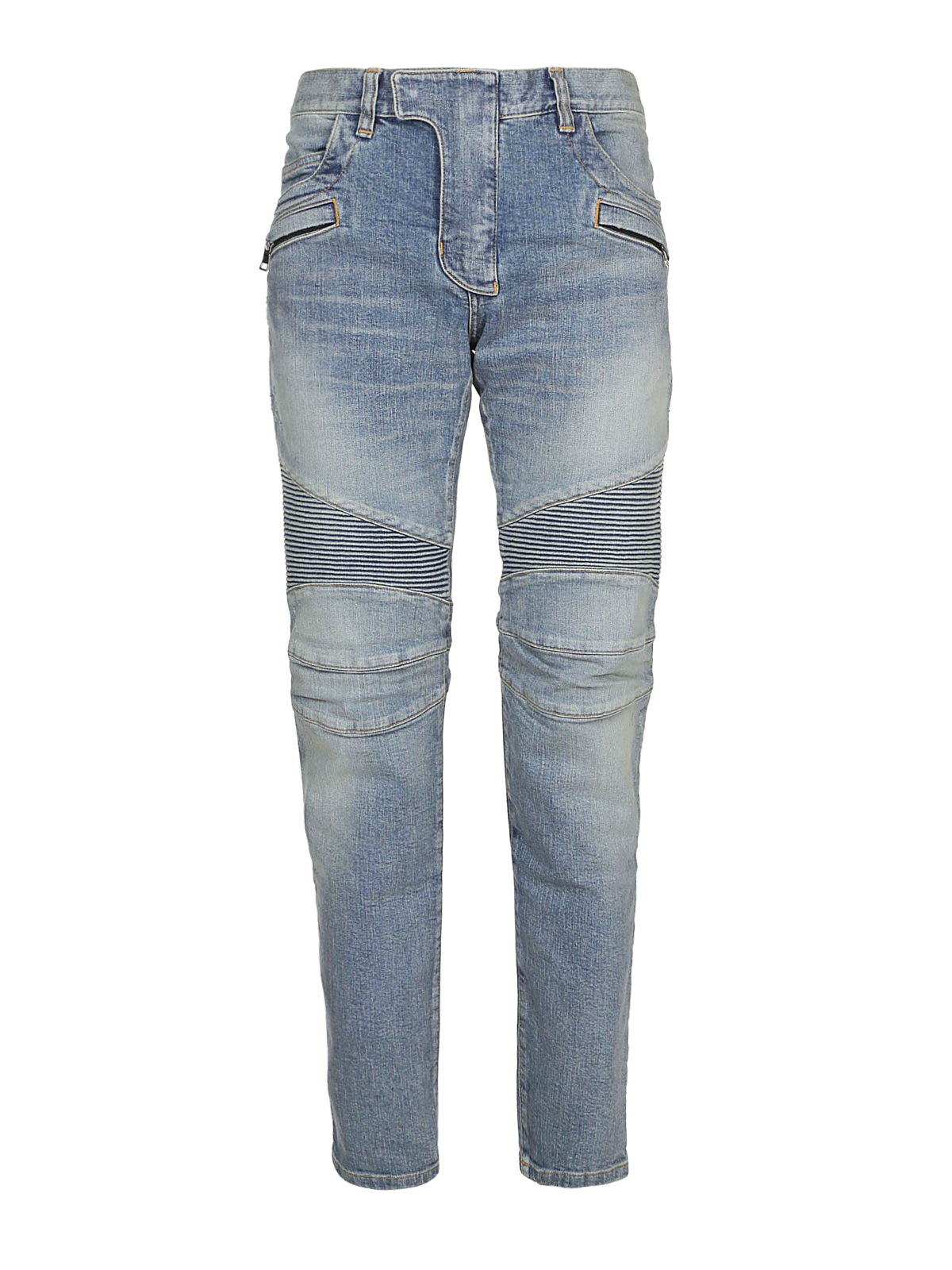 jeans Balmain - Faded denim slim biker jeans - RH15551Z0036KA