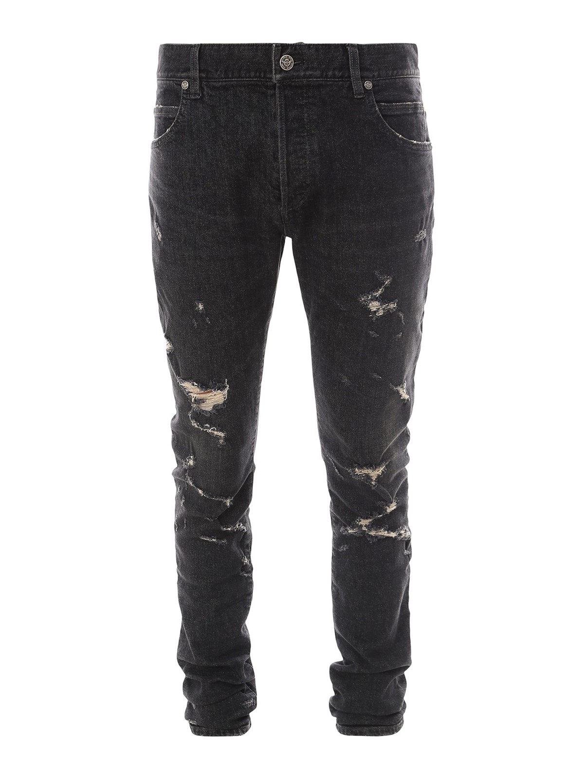 ufuldstændig Gå forud visuel Straight leg jeans Balmain - Five pockets ripped jeans - UH05230Z012OPA