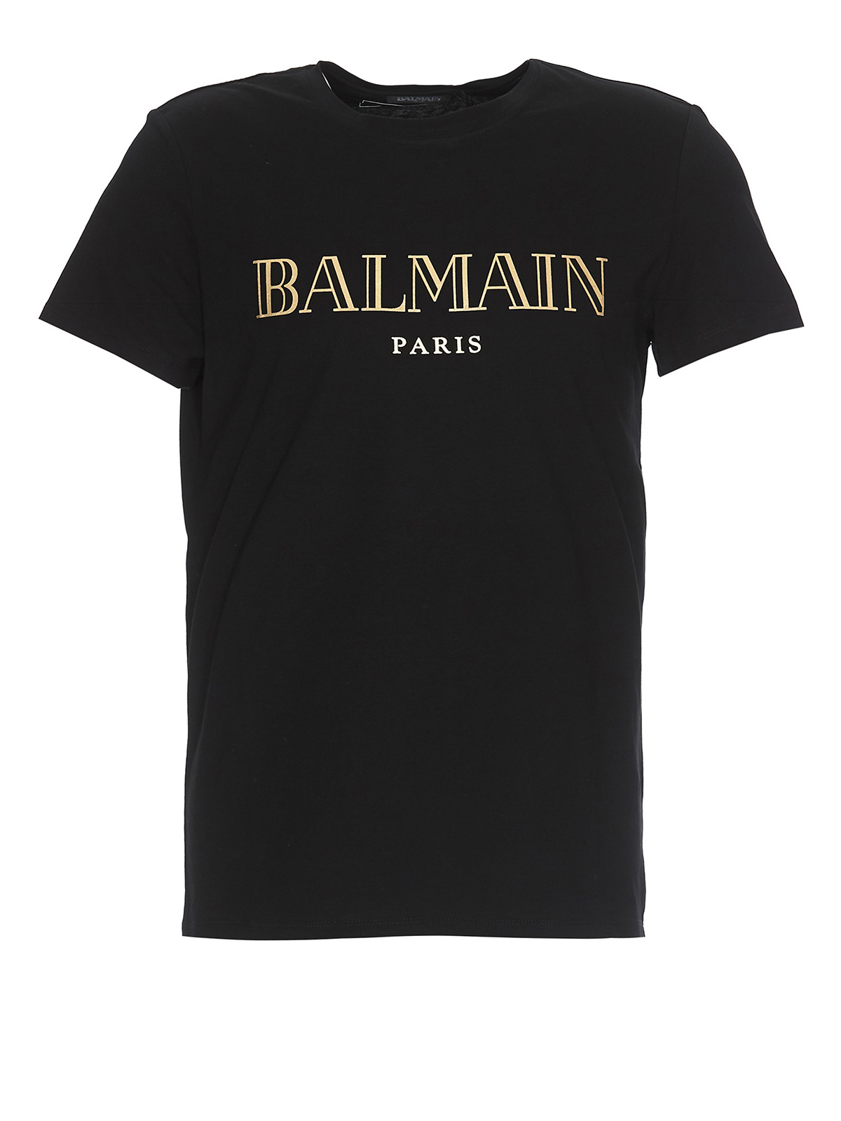 T-shirts Balmain - logo print short sleeve black - RH11601I312EAD