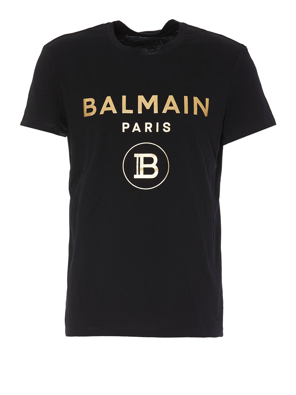 Balmain Golden logo cotton T-shirt - Black - Men