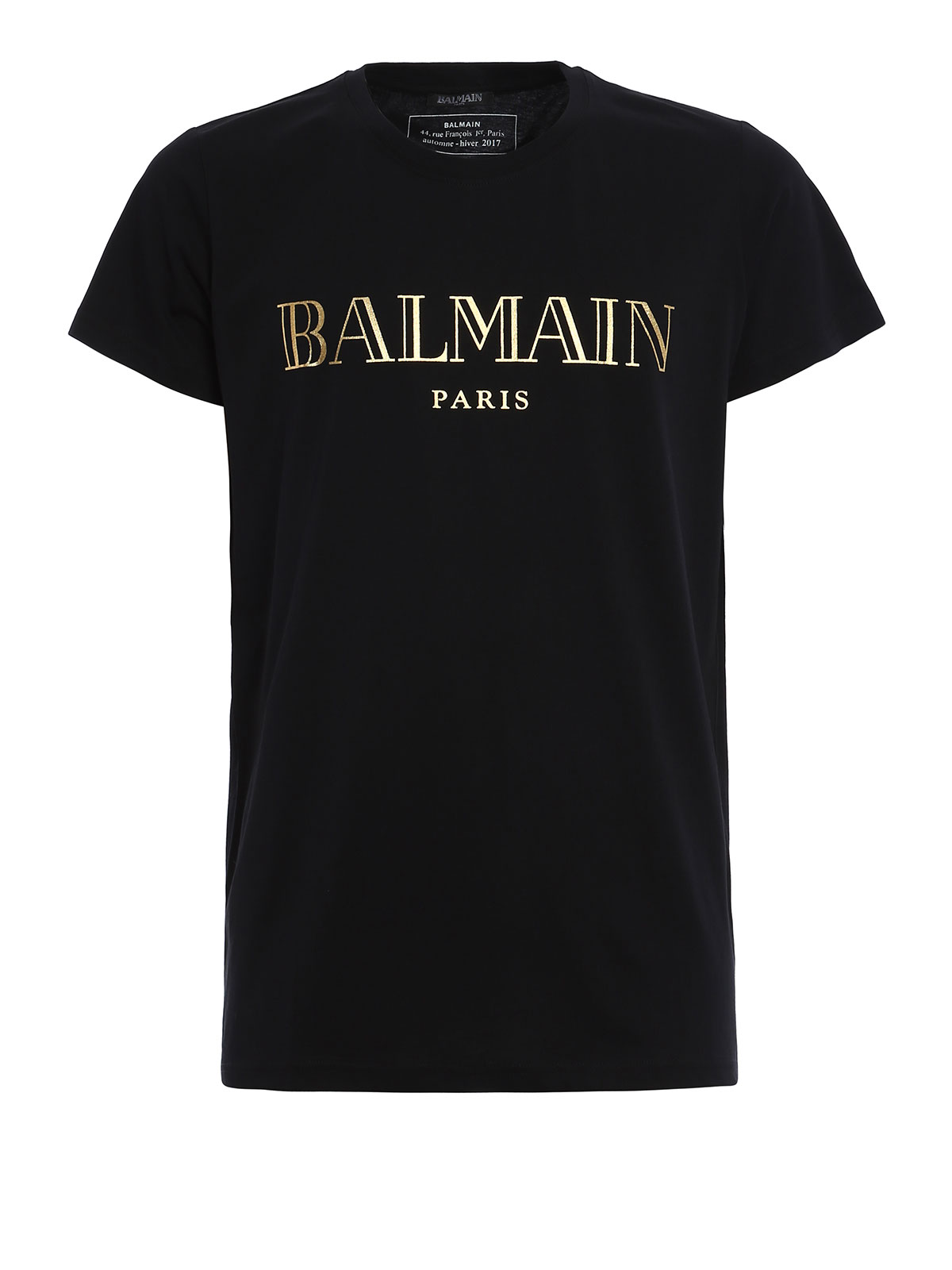 Balmain Logo print T shirt Black Men W7H8601I039M176