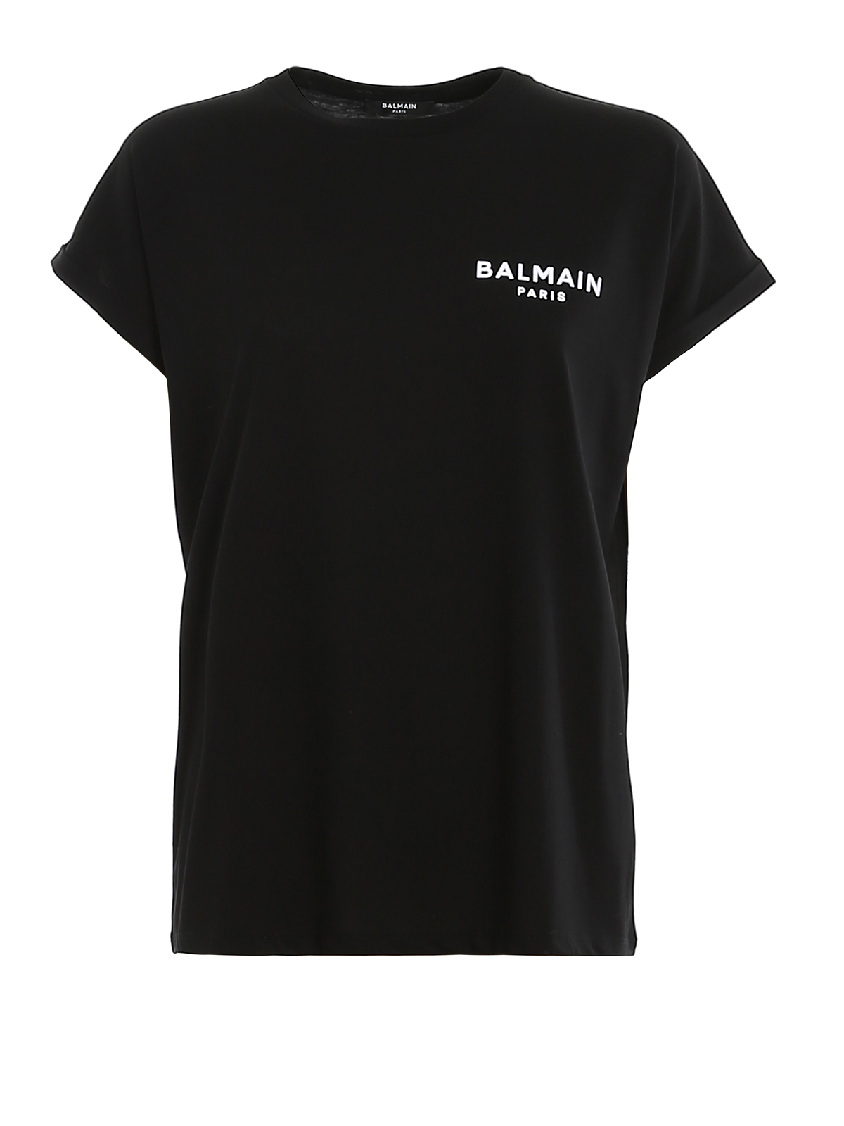 Camiseta Negra Balmain Paris Chest Logo