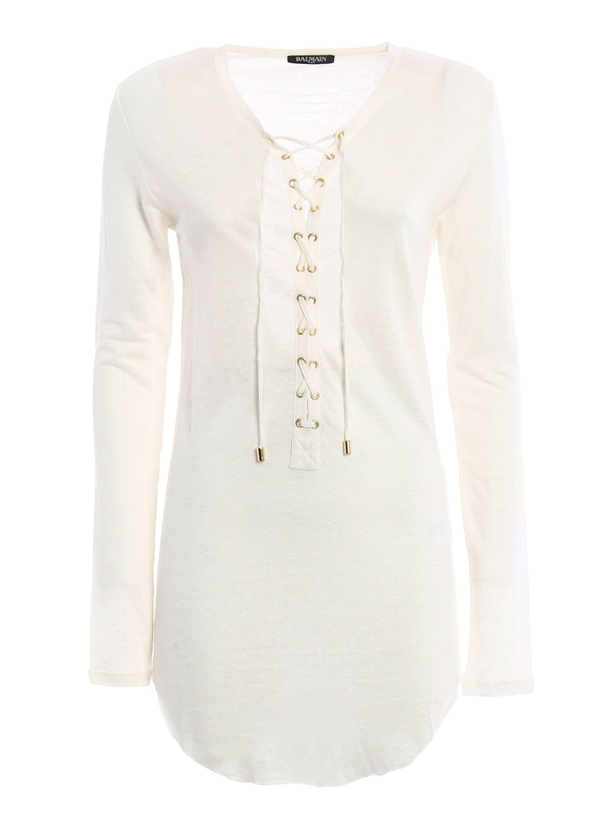 Tunics Balmain - Sheer linen tunic - 8082499MC0001 | thebs.com