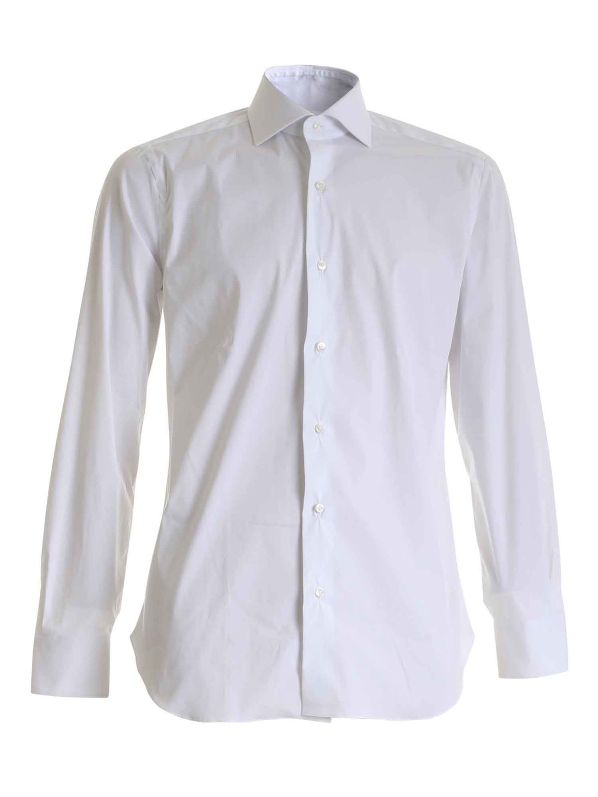 Barba French Collar Shirt In White