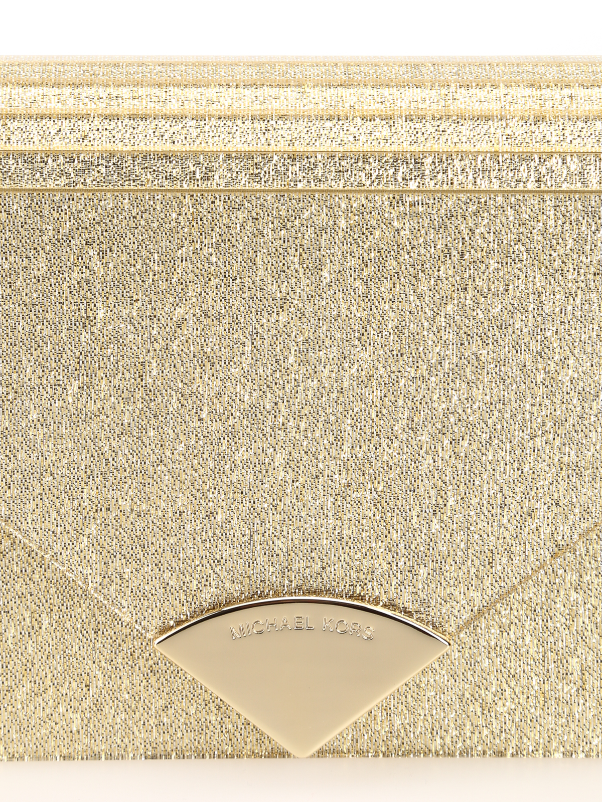 Michael Kors Barbara Gold Metallic Envelope Clutch Bag