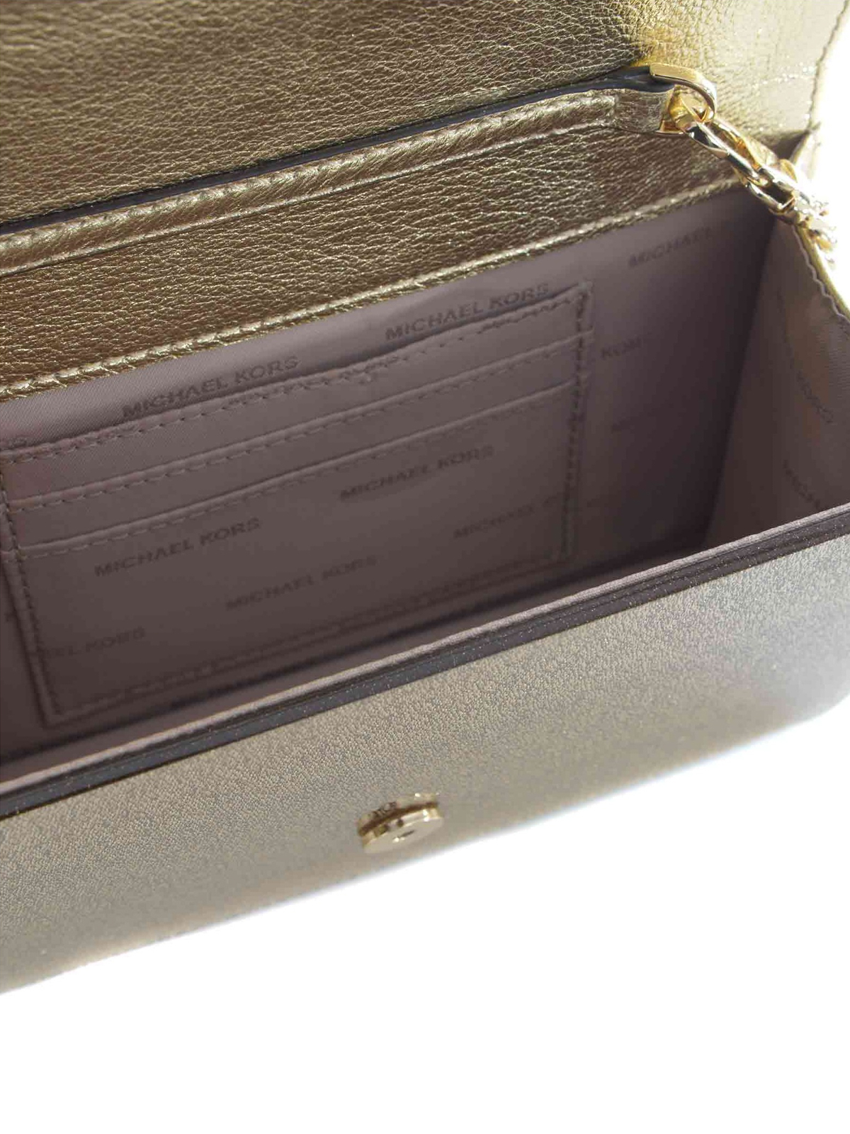 Michael Kors Gold Leather Envelope Clutch