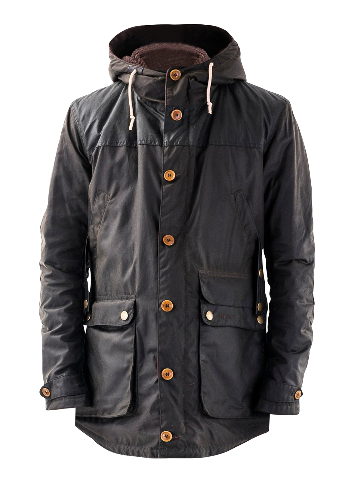 Barbour Game Parka In Waxed Cotton  In Green