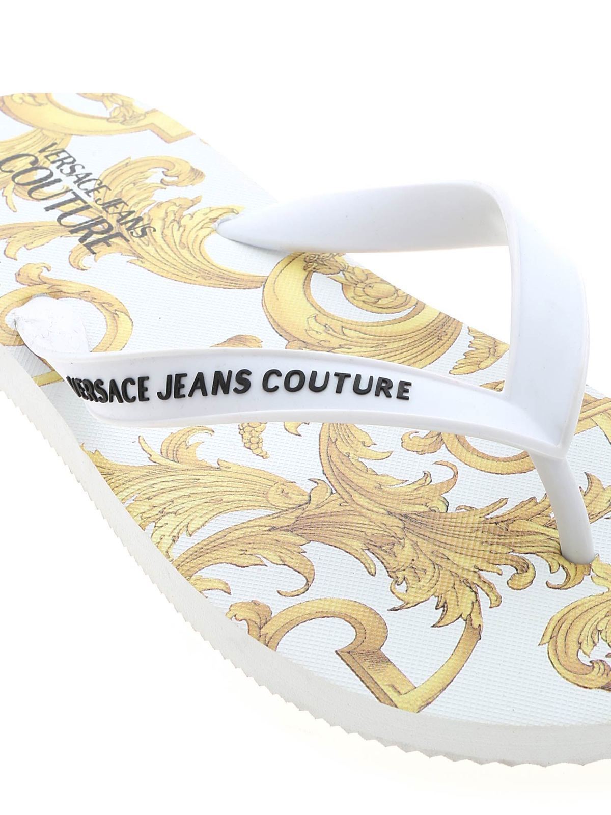 ★Versace Jeans Couture★ ホワイト Beach サンダル Amazon.com | Versace Jeans Couture Women Logo Couture flip
