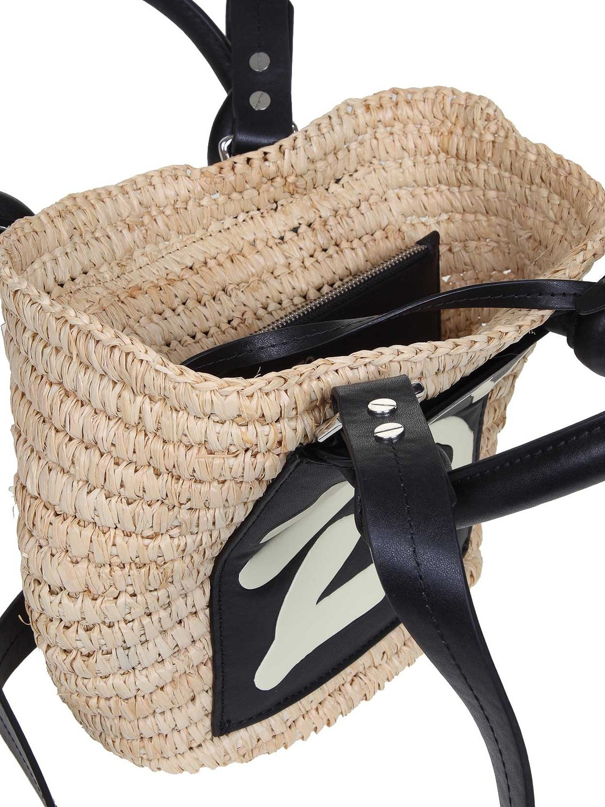 Kenzo Basket raffia and shopping bag - Cream|FA52SA501B0903