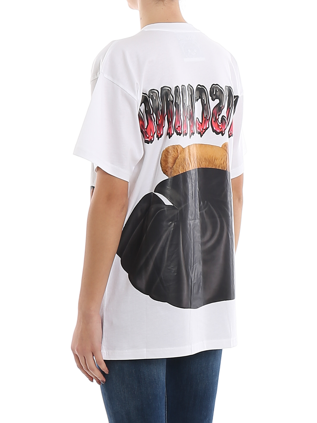 Shop Moschino Camiseta - Bat Teddy In Blanco