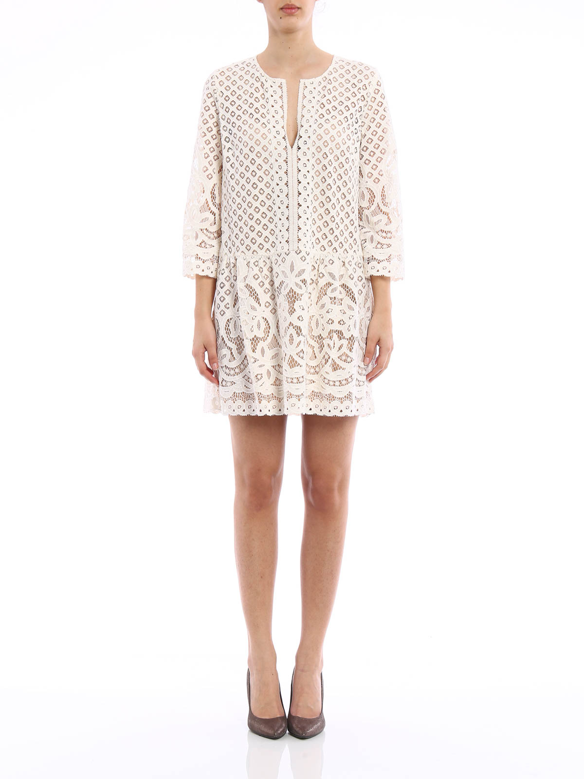 Bc Bg Laurice lace tunic dress - White - Women|YBE66G03120