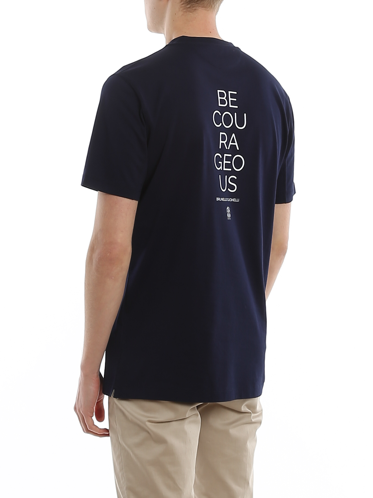 【関税＆送料込み】Brunello Cucinelli Printed Cotton T-Shir T-shirt with print for Man in Cherry | Brunello Cucinelli